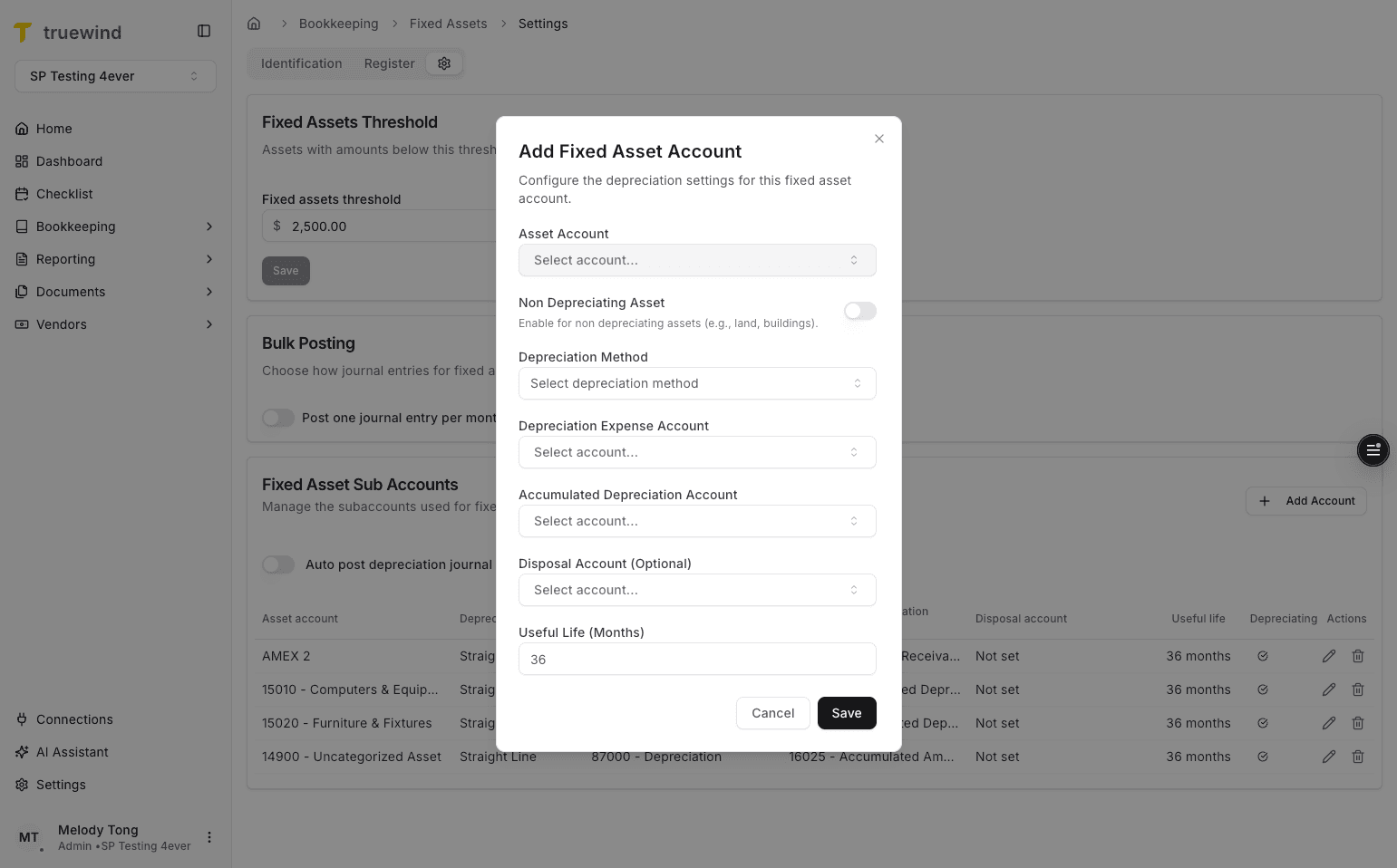 Screenshot showing Select Select account..