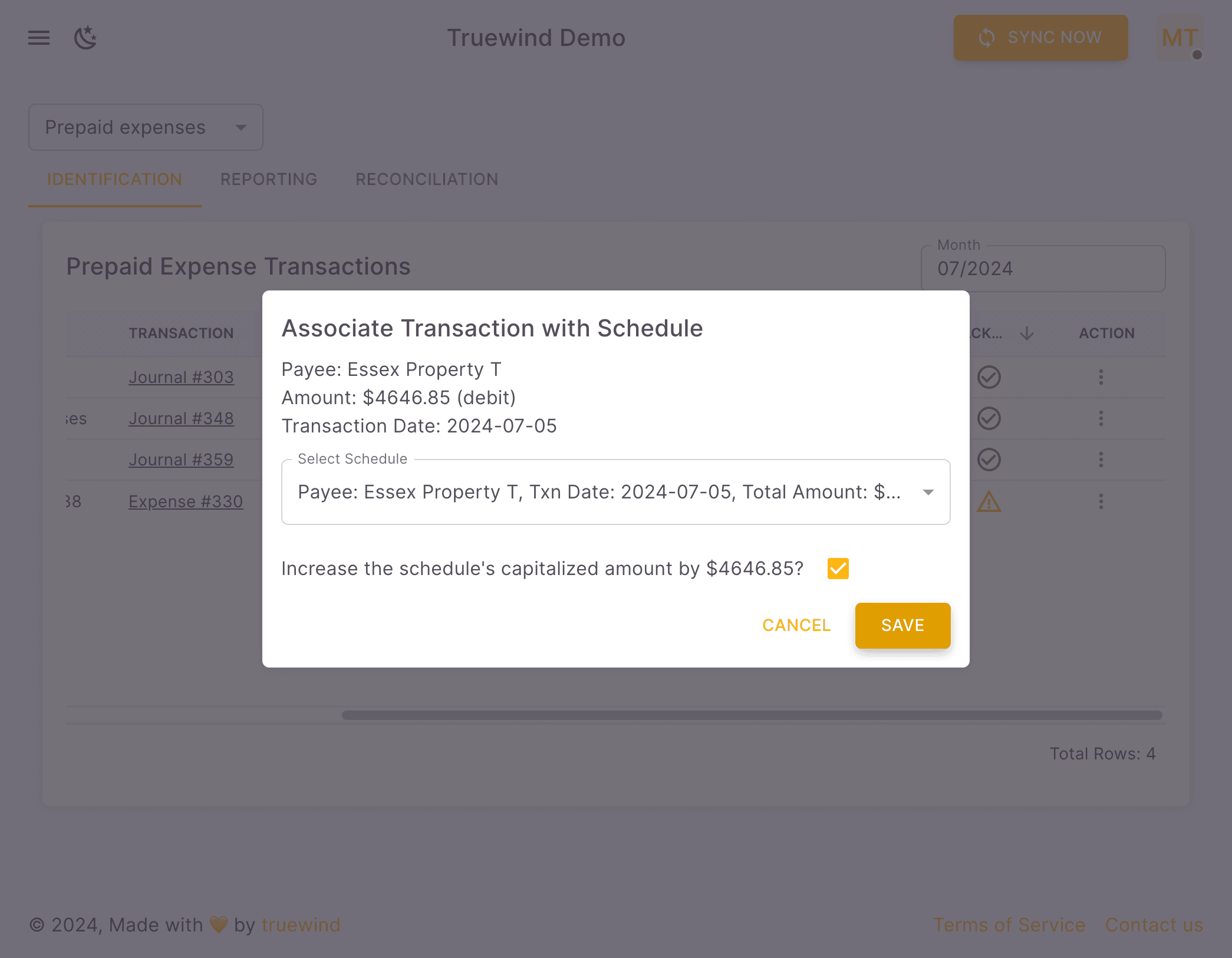 Screenshot showing Save changes
