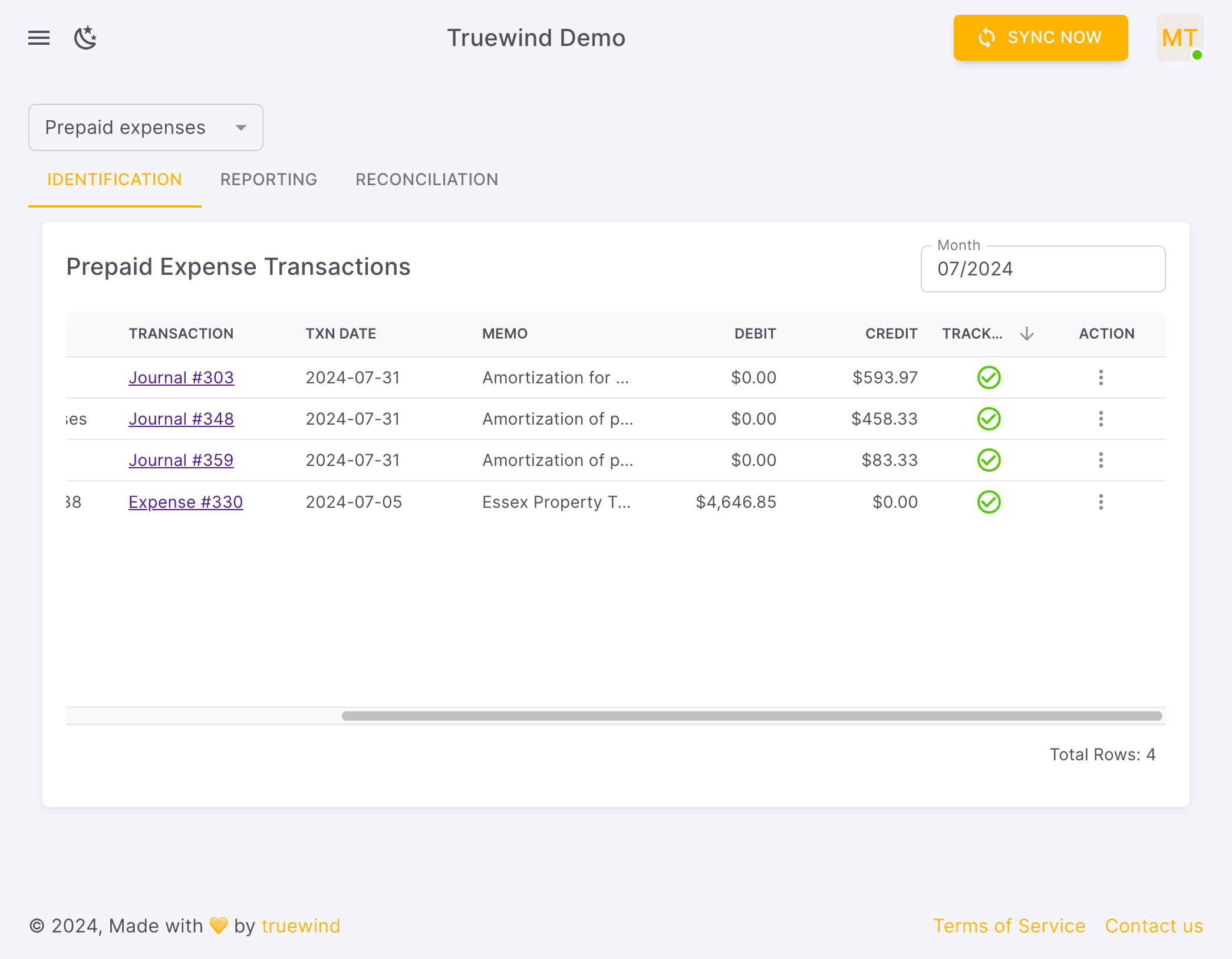 Screenshot showing Open REPORTING