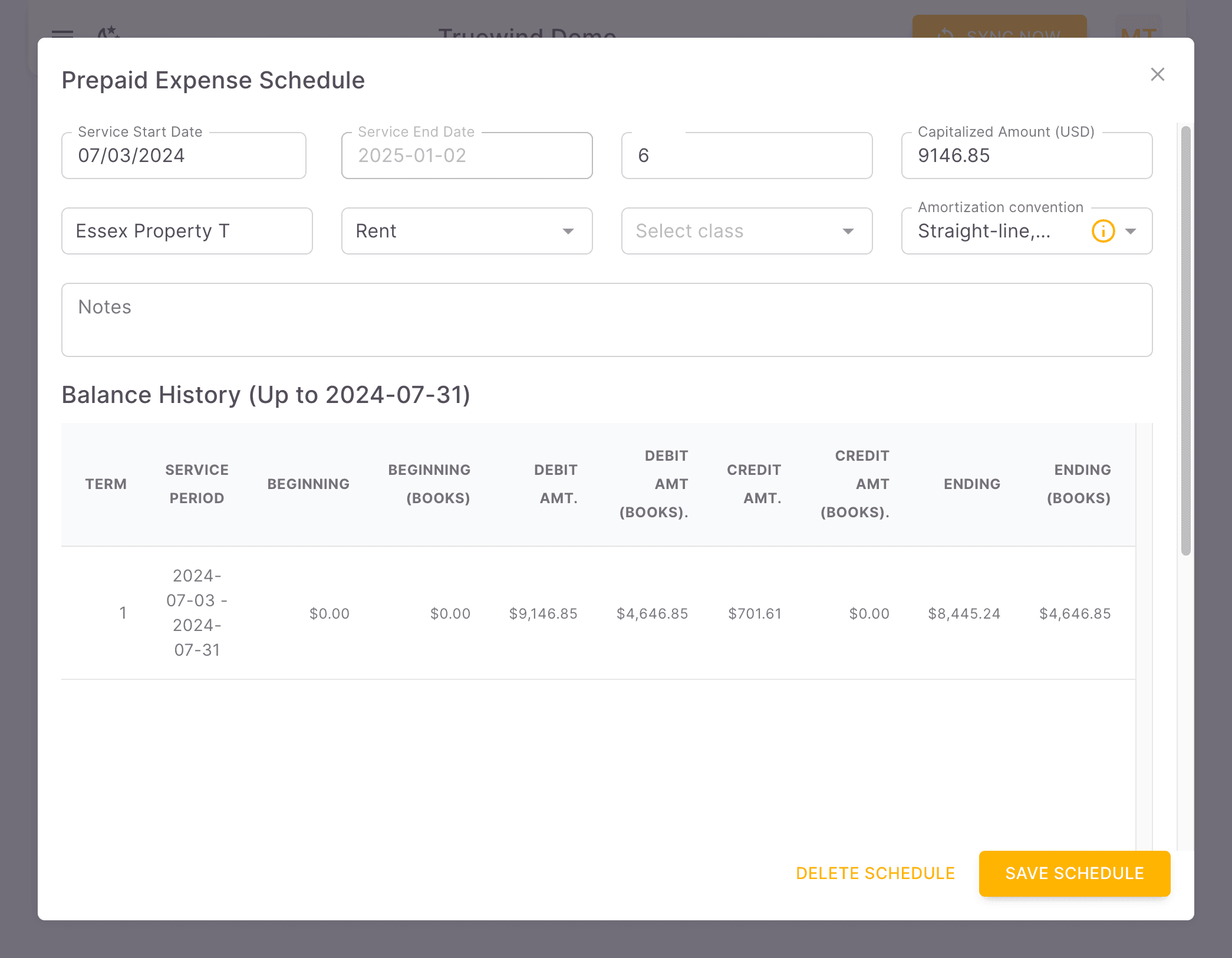 Screenshot showing The new amount is the sum of two debit Prepaid Expenses
