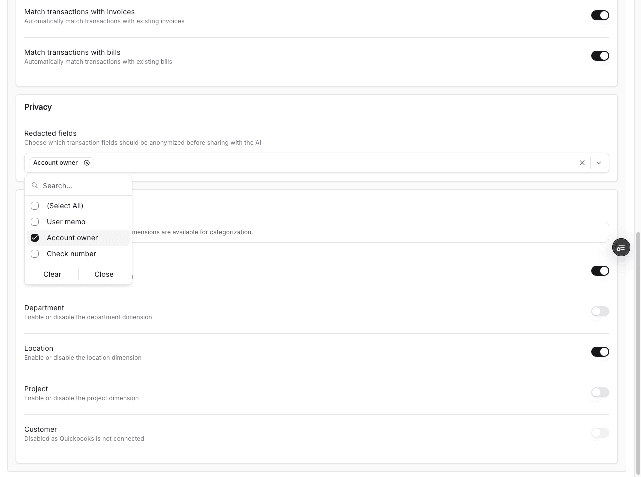 Screenshot showing There're few options to anonymize