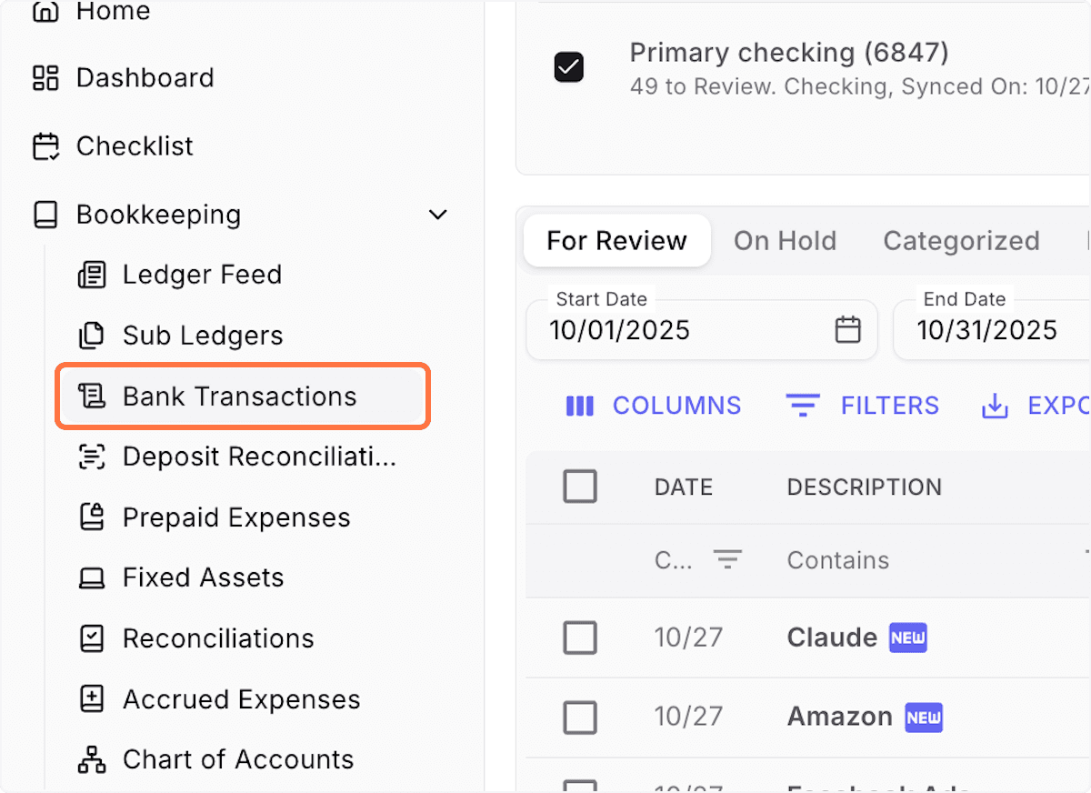Screenshot showing Click Bank Transactions