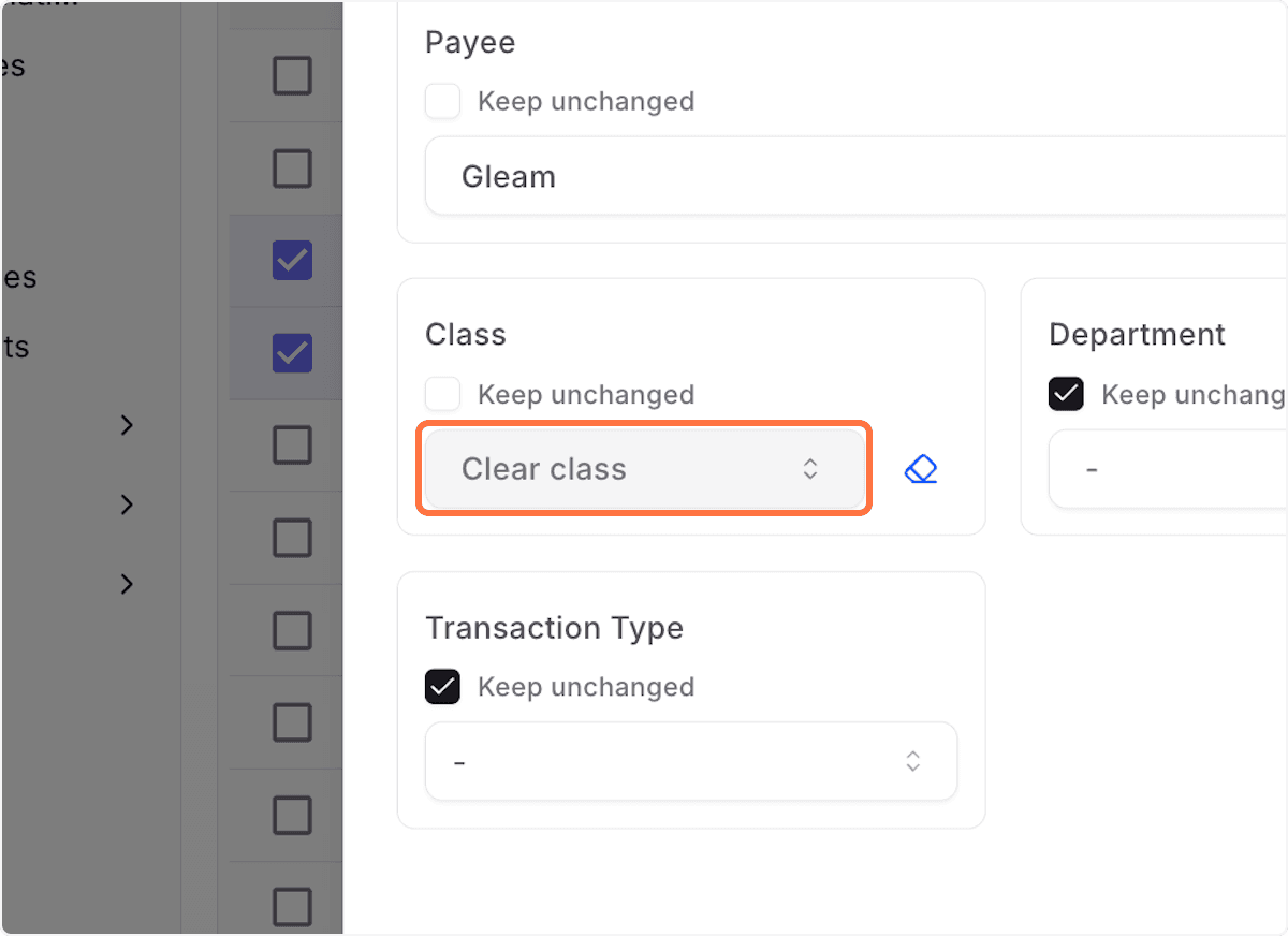 Screenshot showing Select New Value from Dropdown