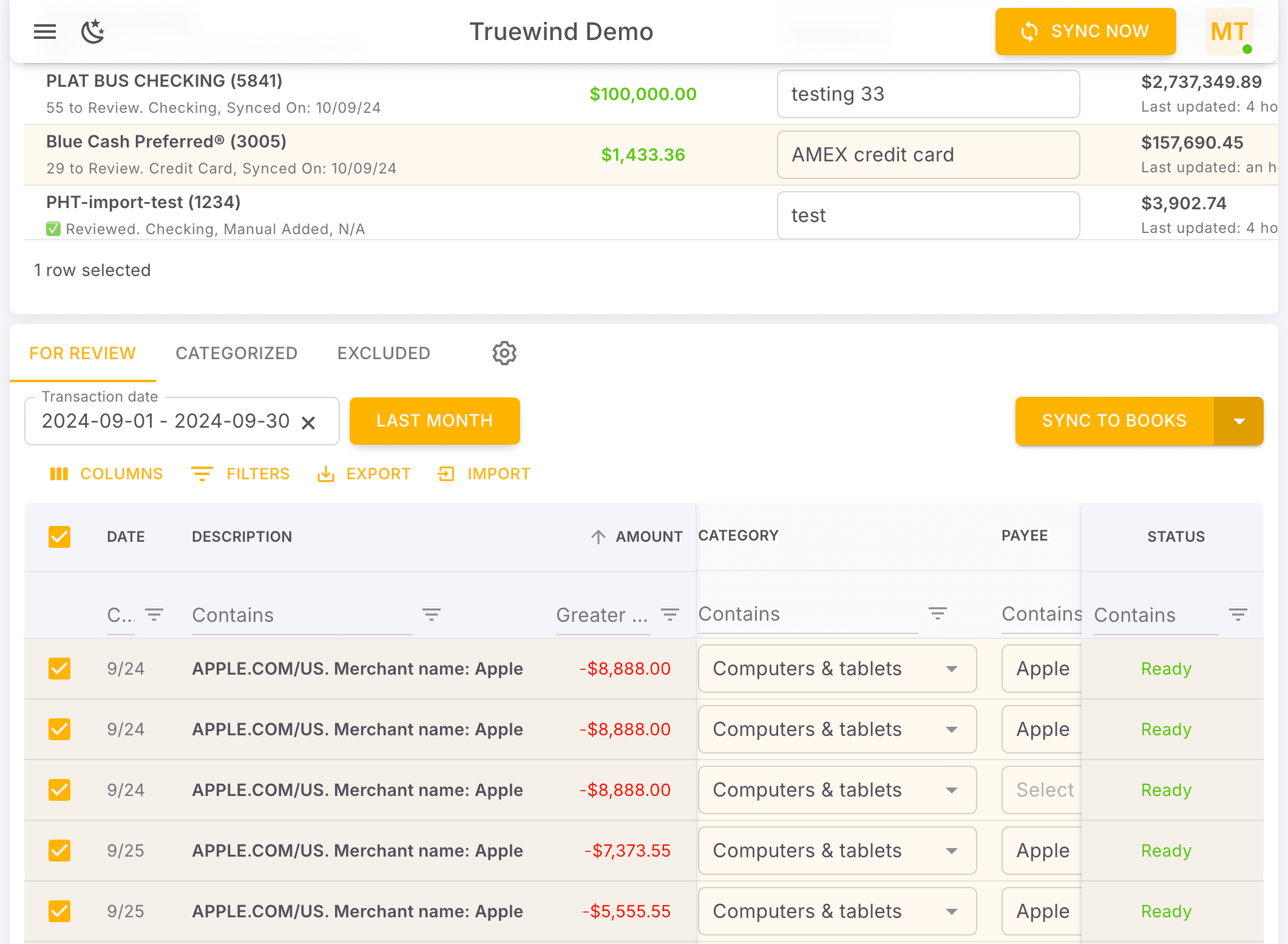 Screenshot showing Review the transaction