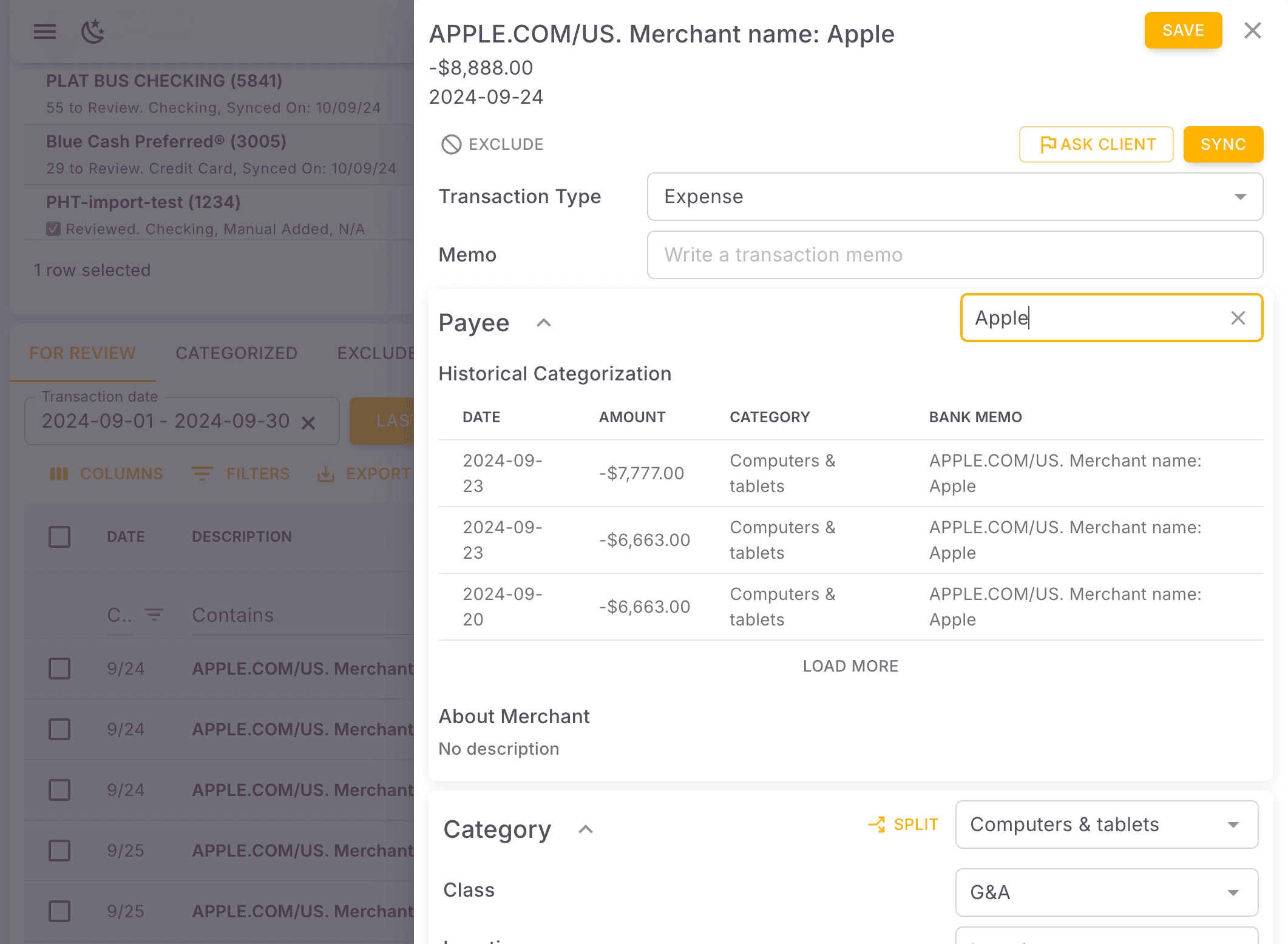 Screenshot showing Review the transaction