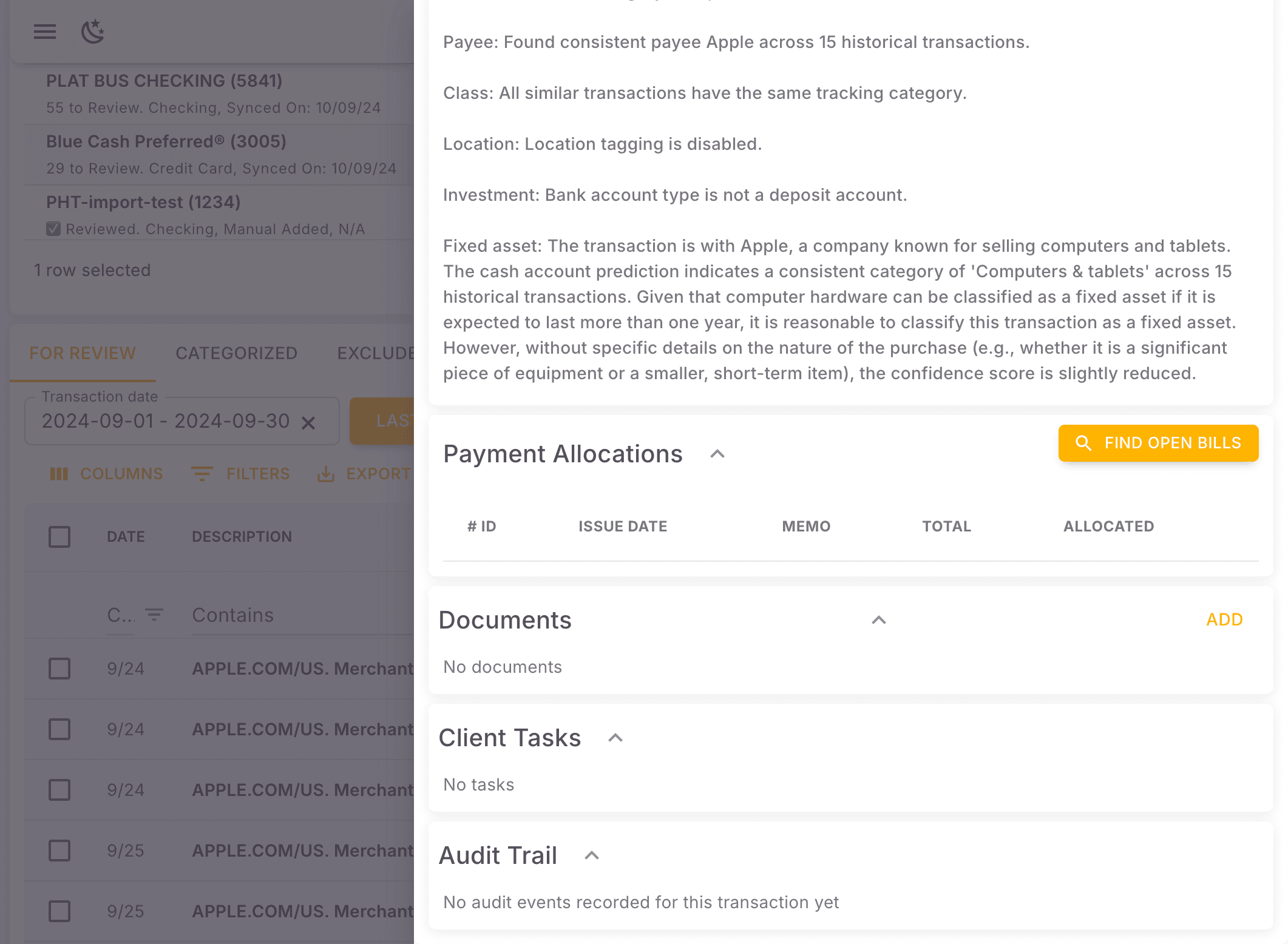 Screenshot showing In documents, you are able to add a URL