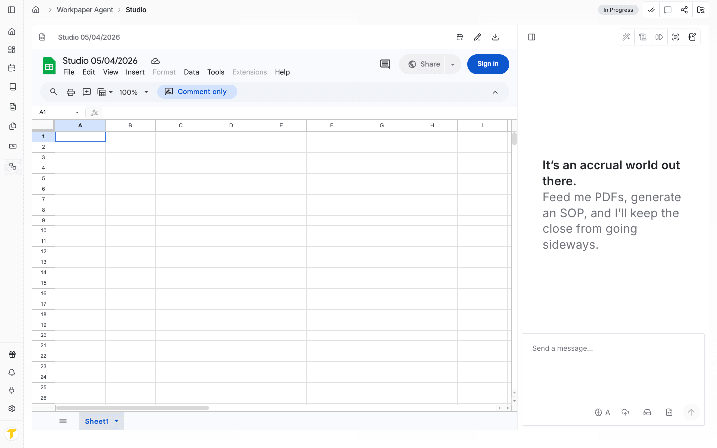Screenshot showing Open the workpaper you are already working on