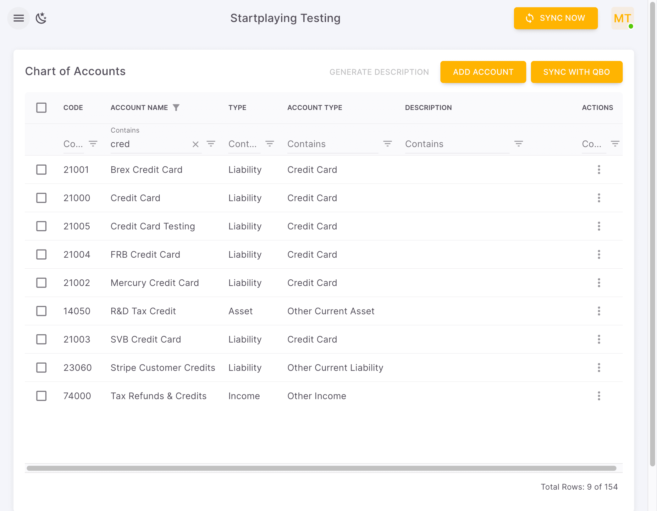 Screenshot showing Click side menu