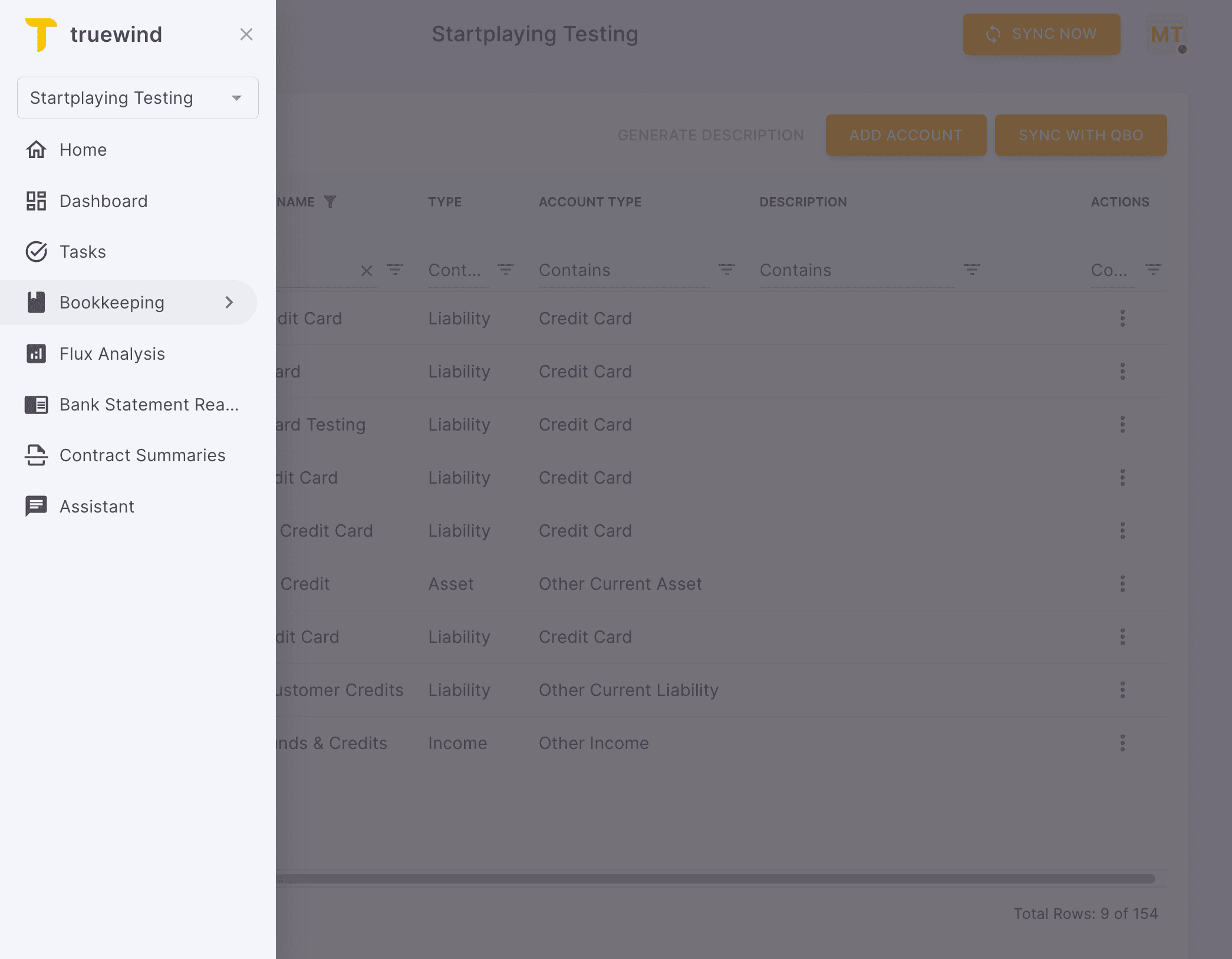 Screenshot showing Click Bookkeeping