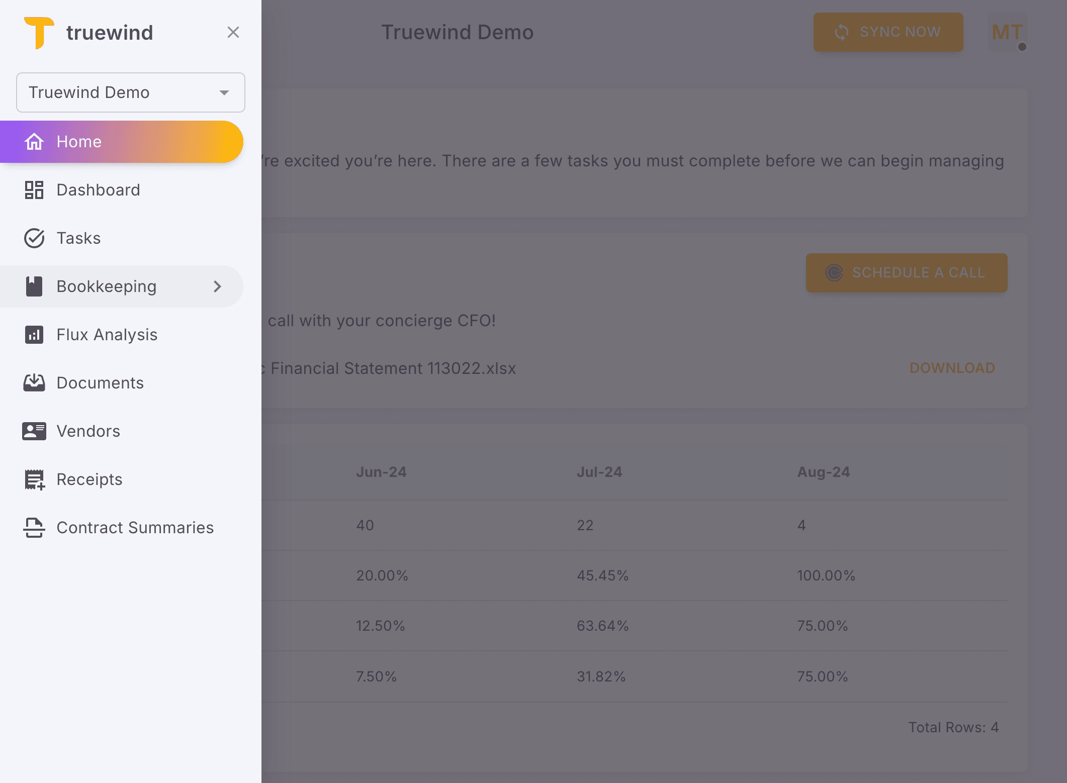 Screenshot showing Click Bookkeeping