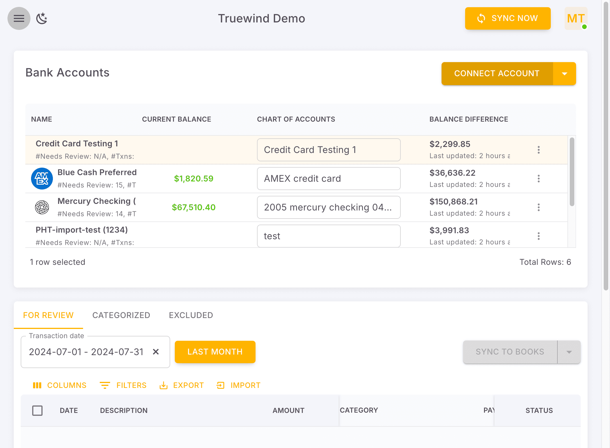 Screenshot showing Click CONNECT ACCOUNT