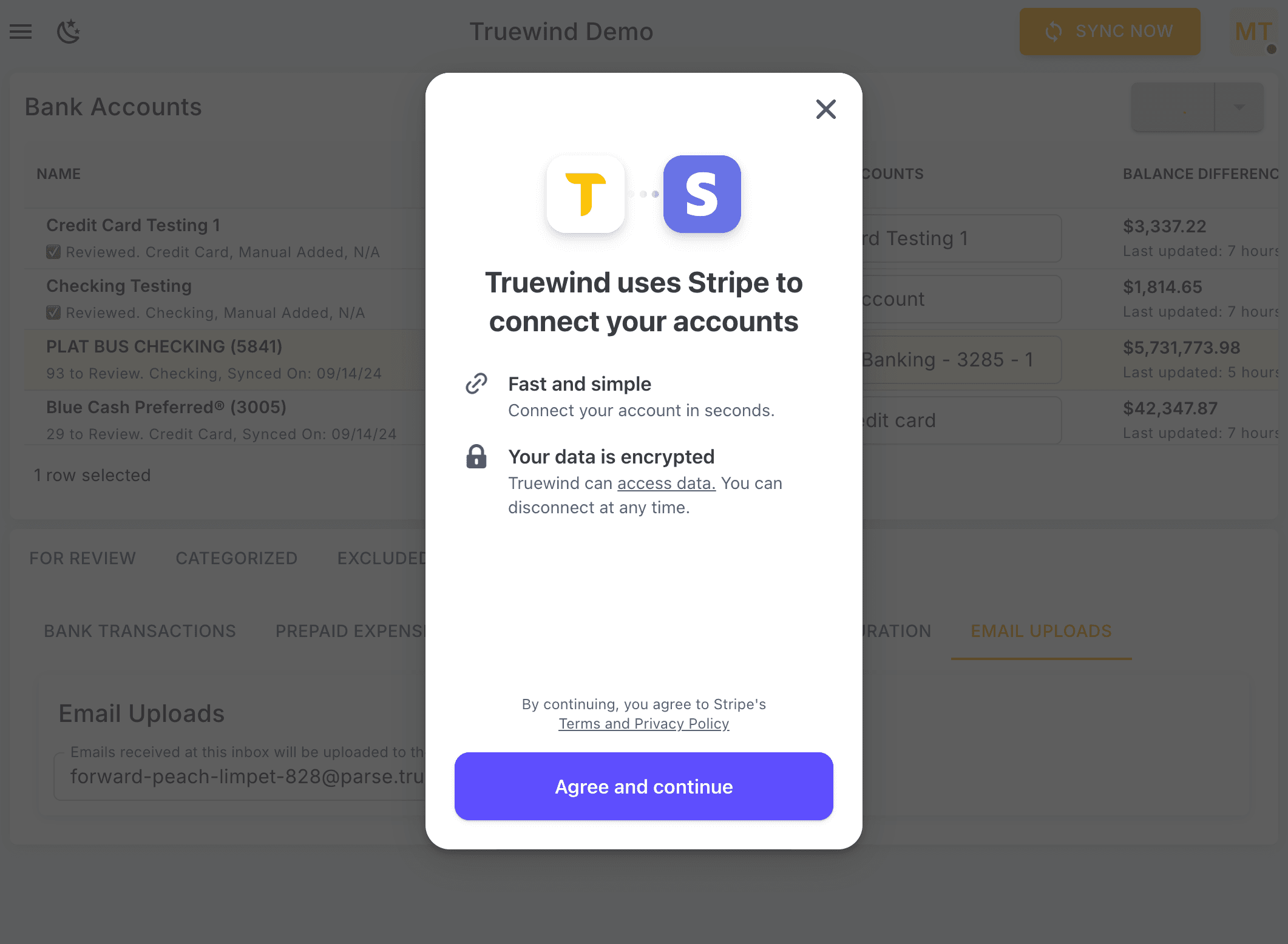Screenshot showing Click Agree and continue