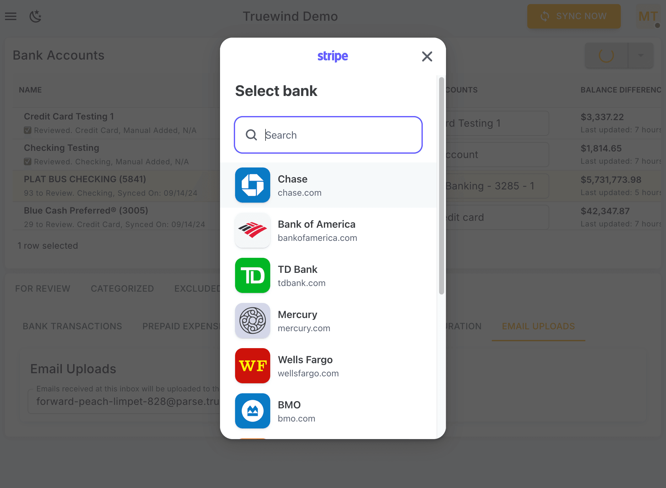Screenshot showing Search the institution