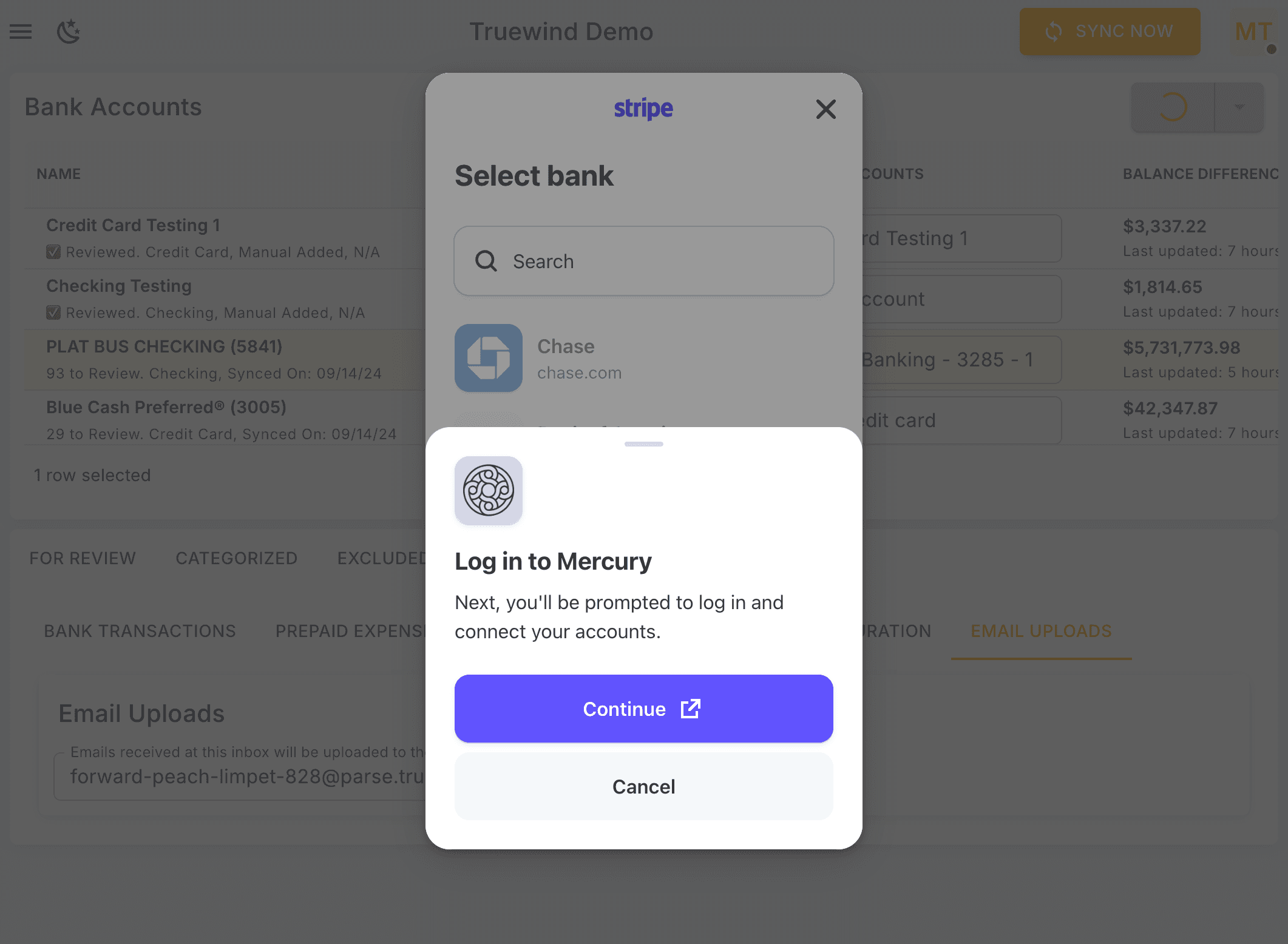 Screenshot showing Click Continue