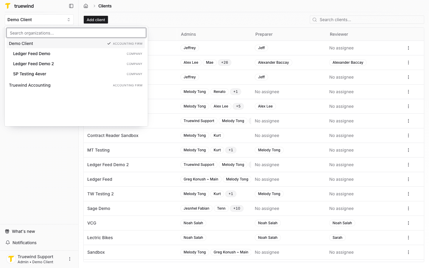 Screenshot showing pick the firm that should own the client so the new company appears in the correct workspace and access model