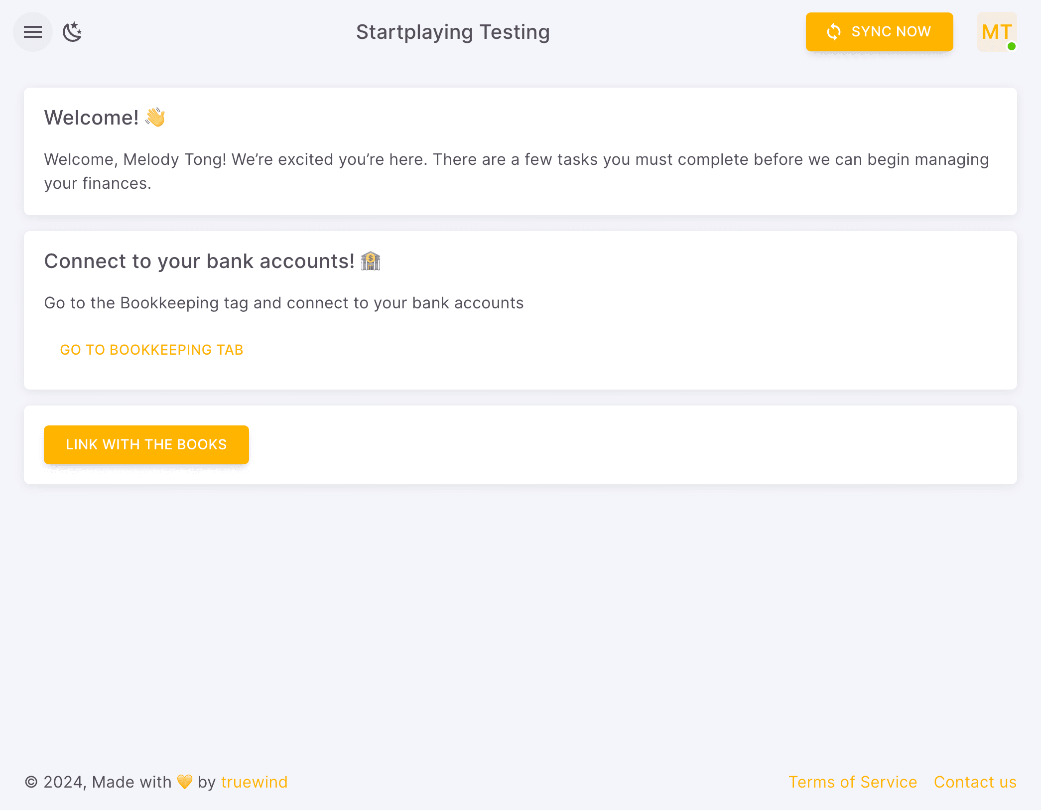 Screenshot showing Click side menu