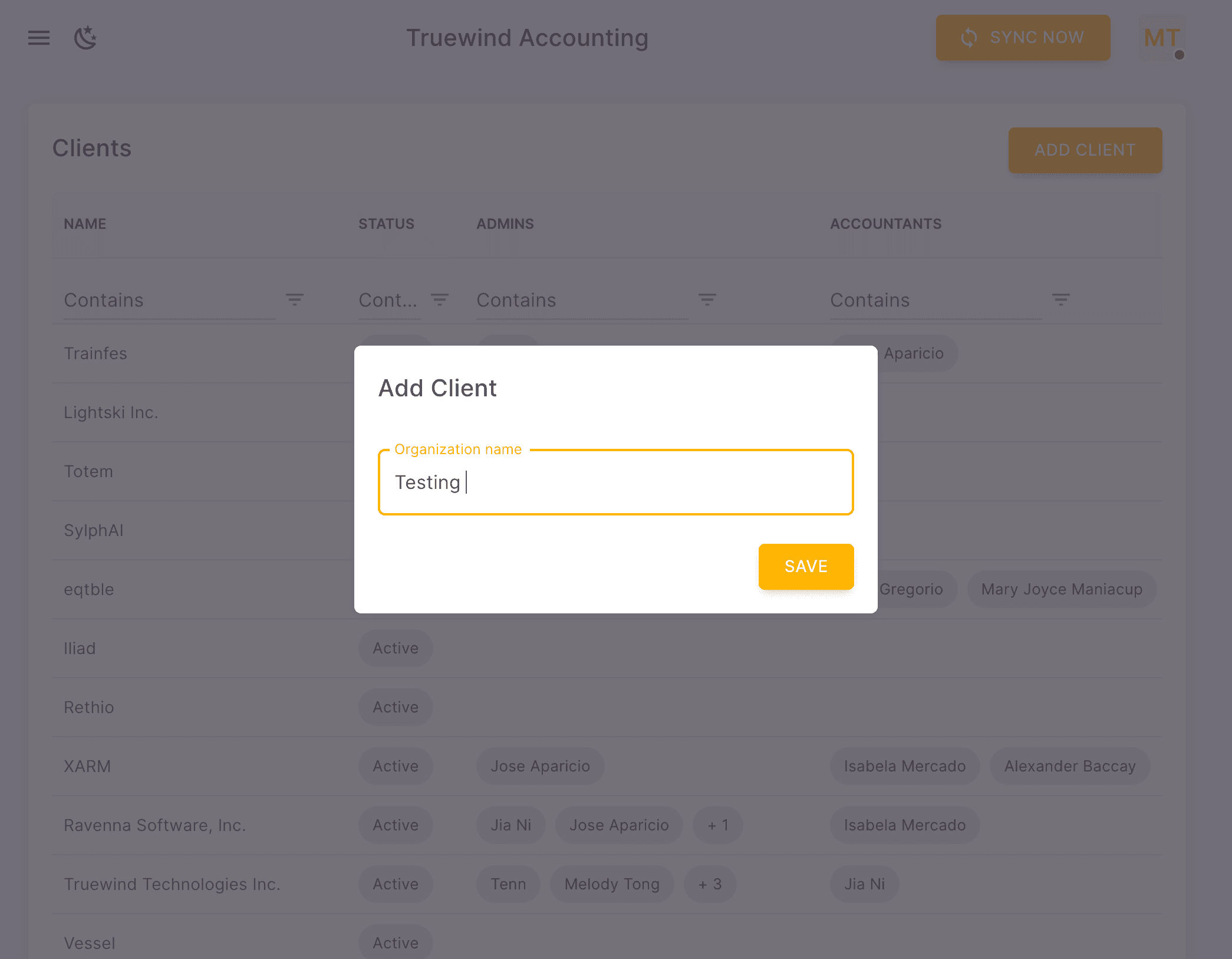 Screenshot showing Enter the company name