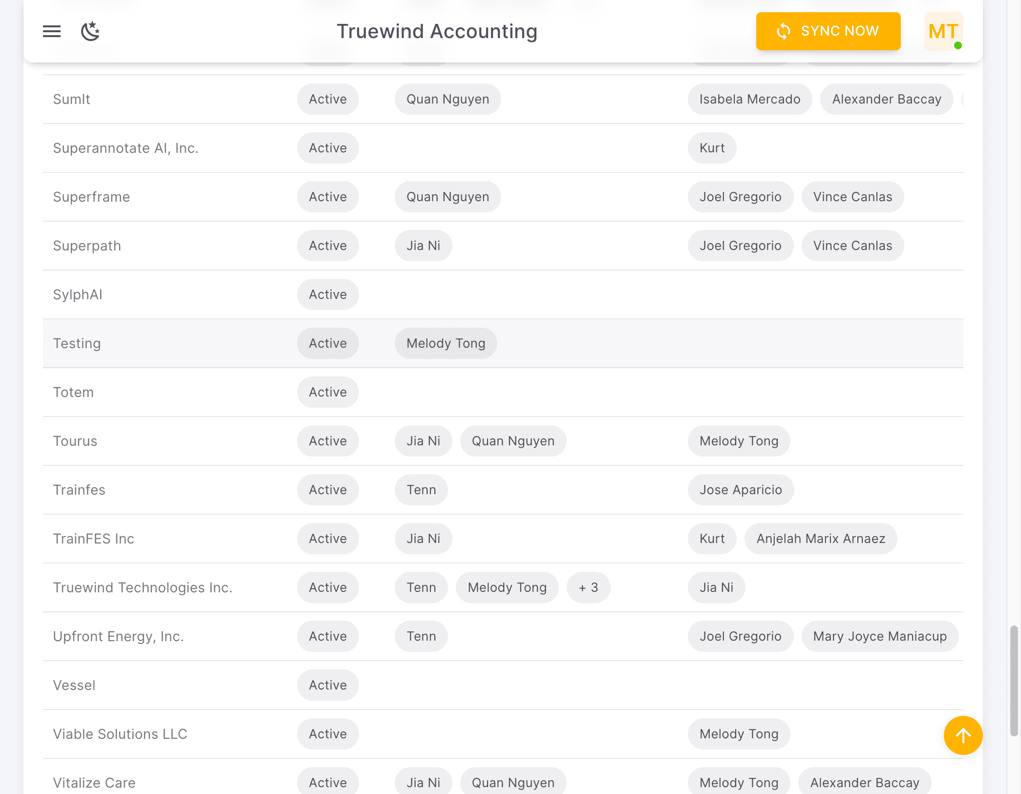 Screenshot showing Find the new added client in the list