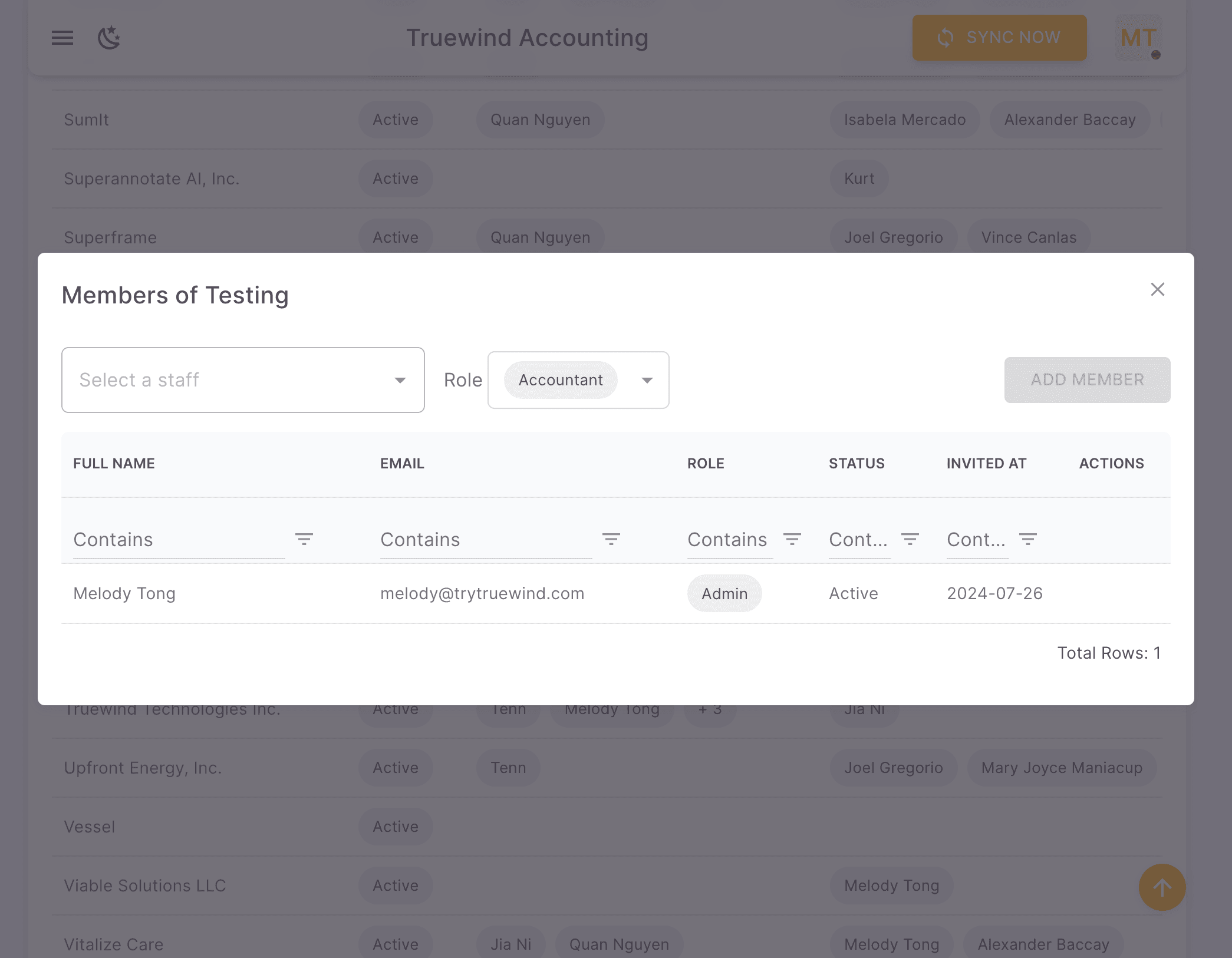 Screenshot showing Click Select a staff. In the DropDown, choose the staff's email