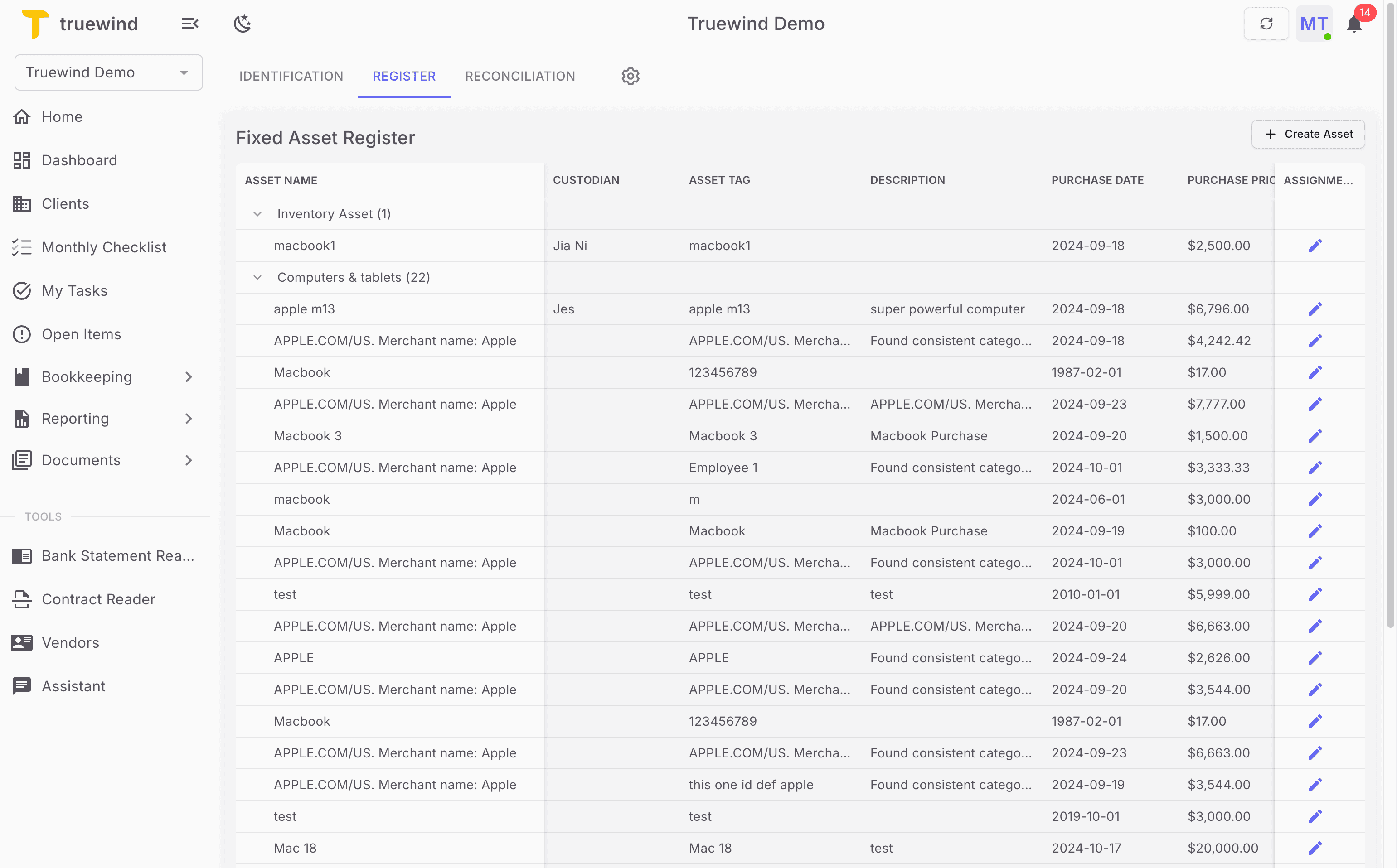 Screenshot showing Create the asset