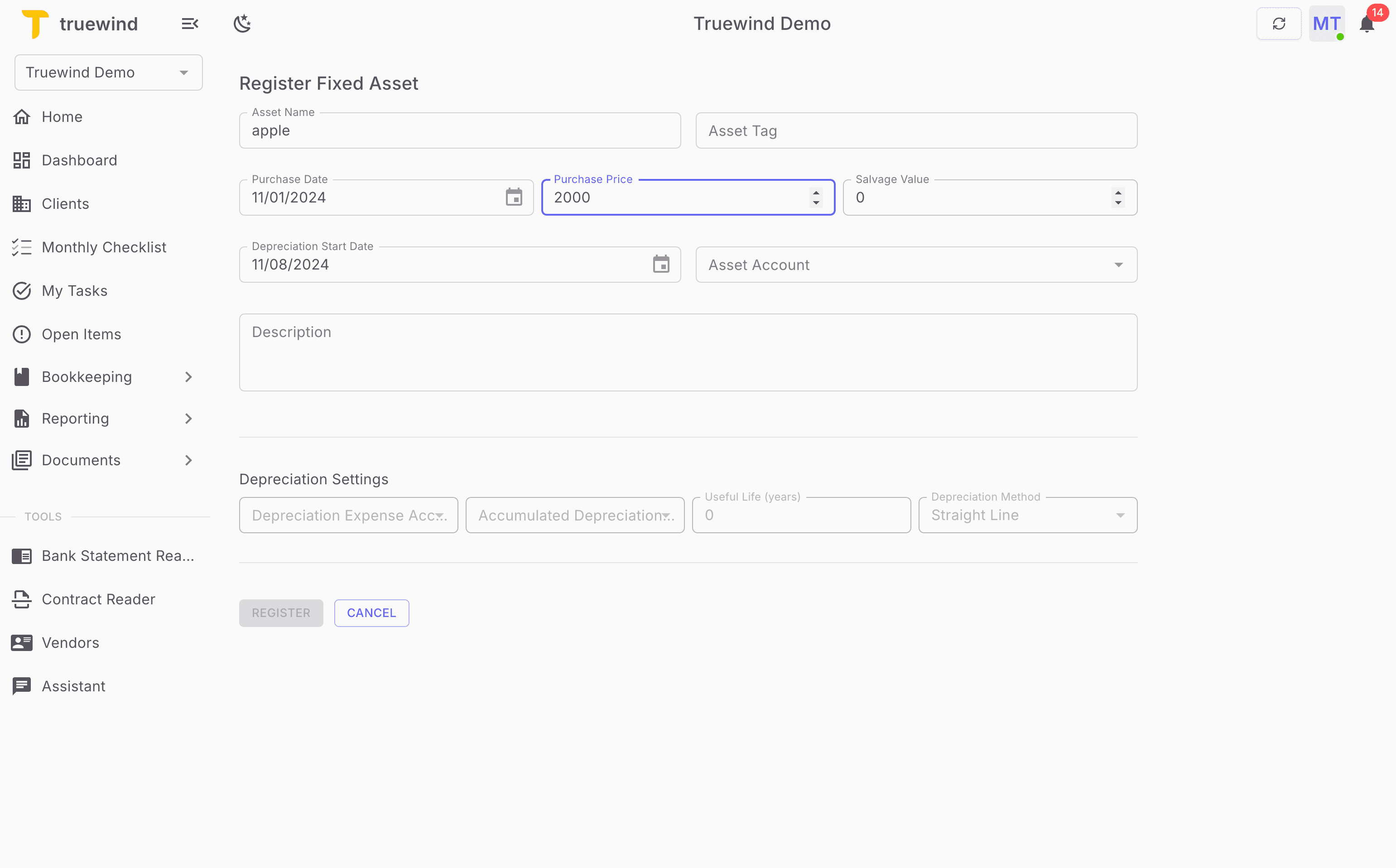 Screenshot showing Select Salvage Value