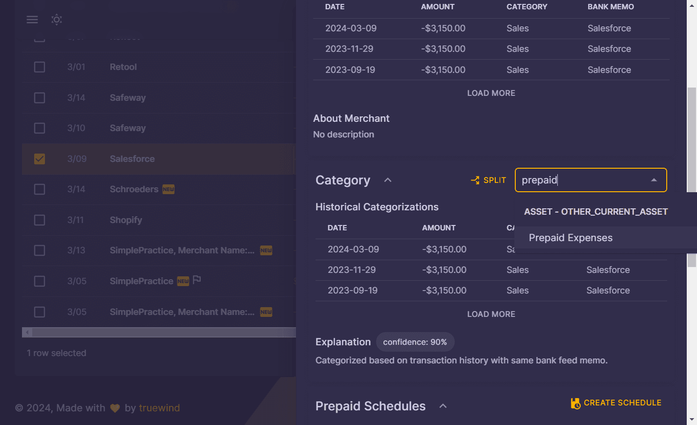 Screenshot showing In the Category section, search and select the Prepaid Expenses account