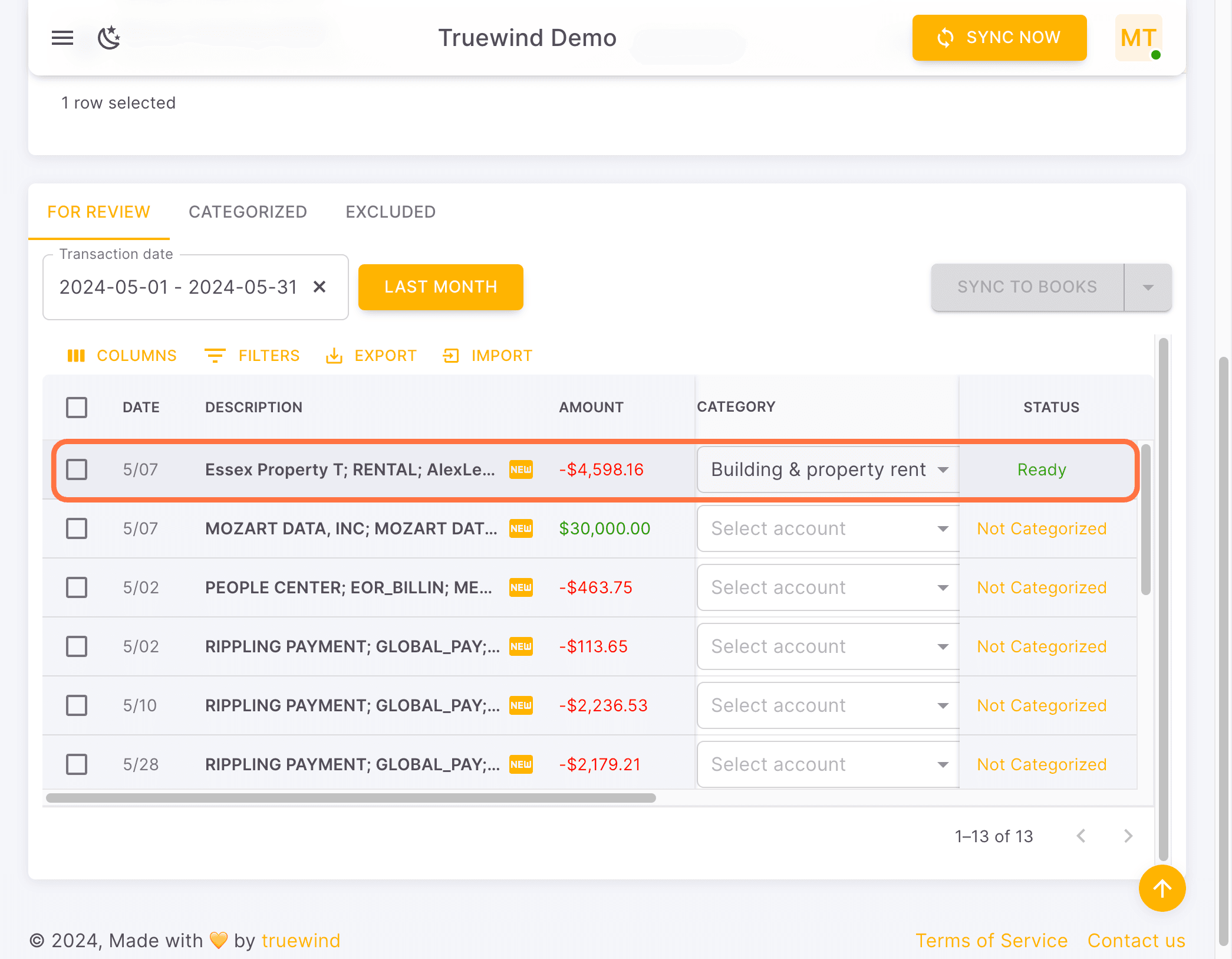 Screenshot showing Review the schedule