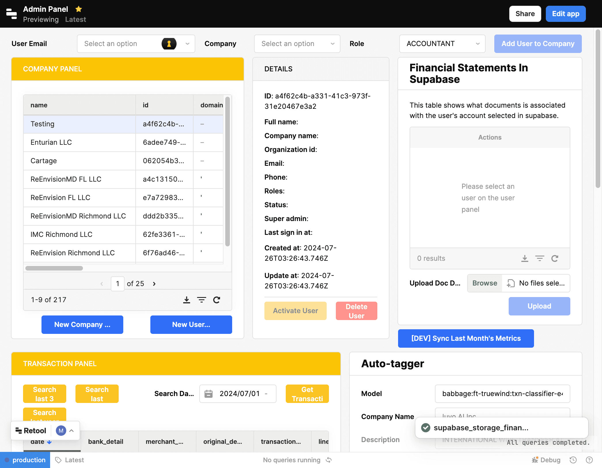 Screenshot showing Click New Company