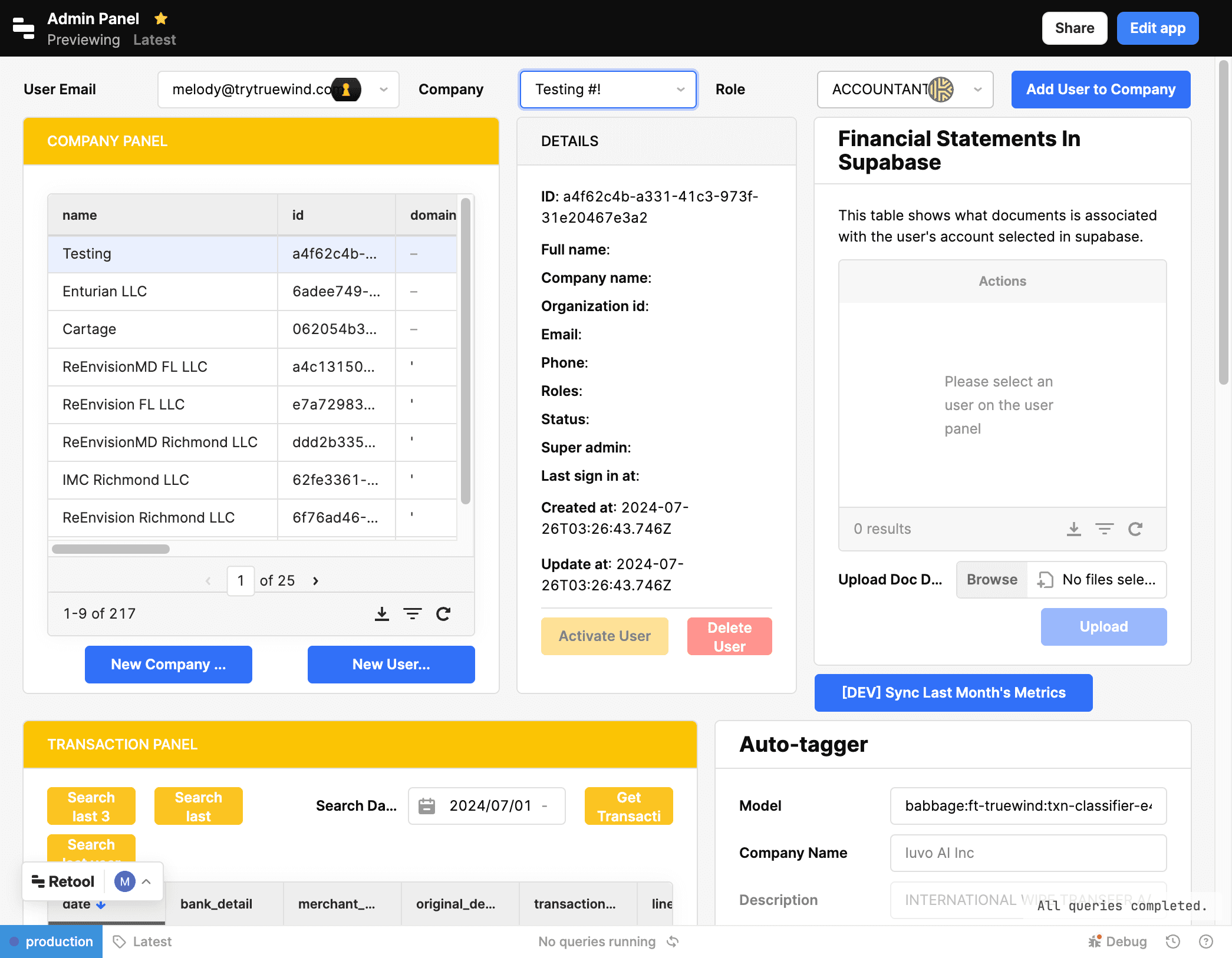 Screenshot showing Select Role