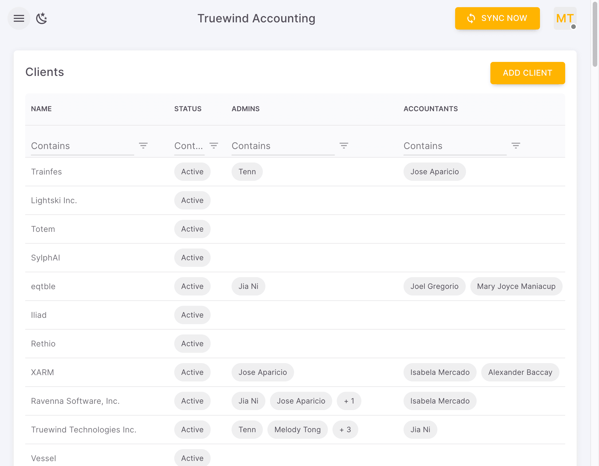 Screenshot showing Open Truewind. Click on side menu