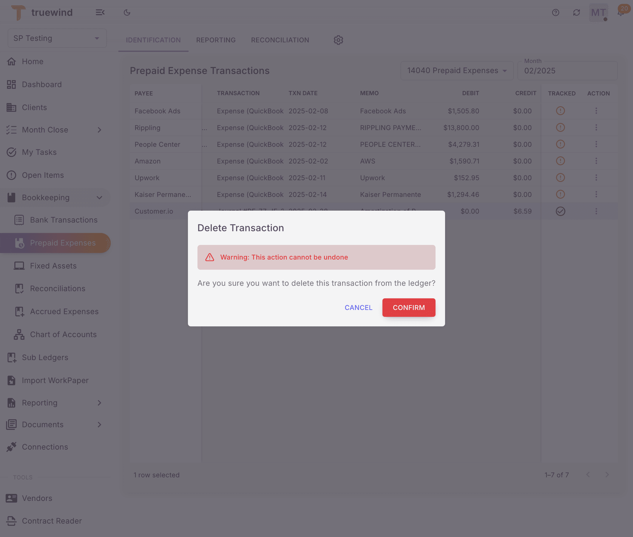 Screenshot showing Select CONFIRM