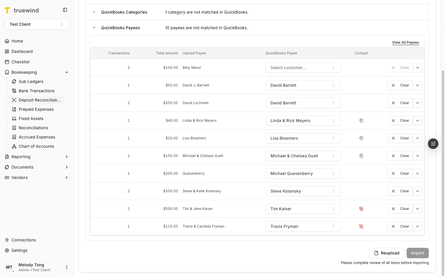 Screenshot showing View All Payees