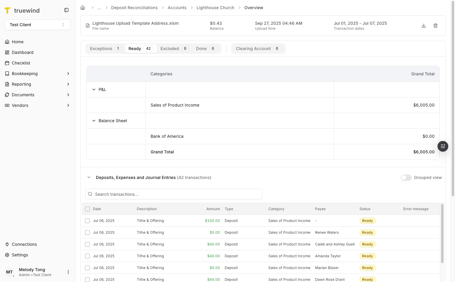 Screenshot showing the Ready tab selected