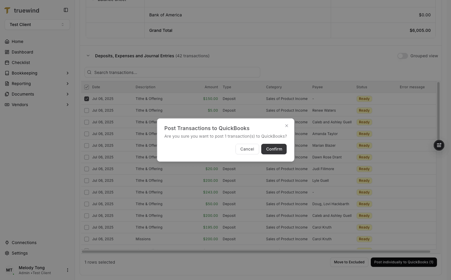 Screenshot showing the individual post confirmation