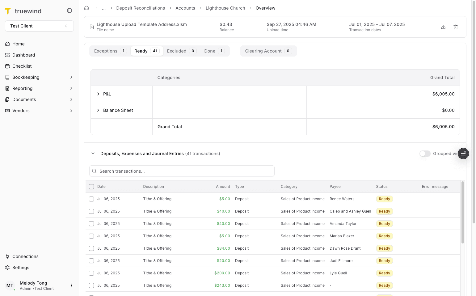 Screenshot showing the grouped posting option