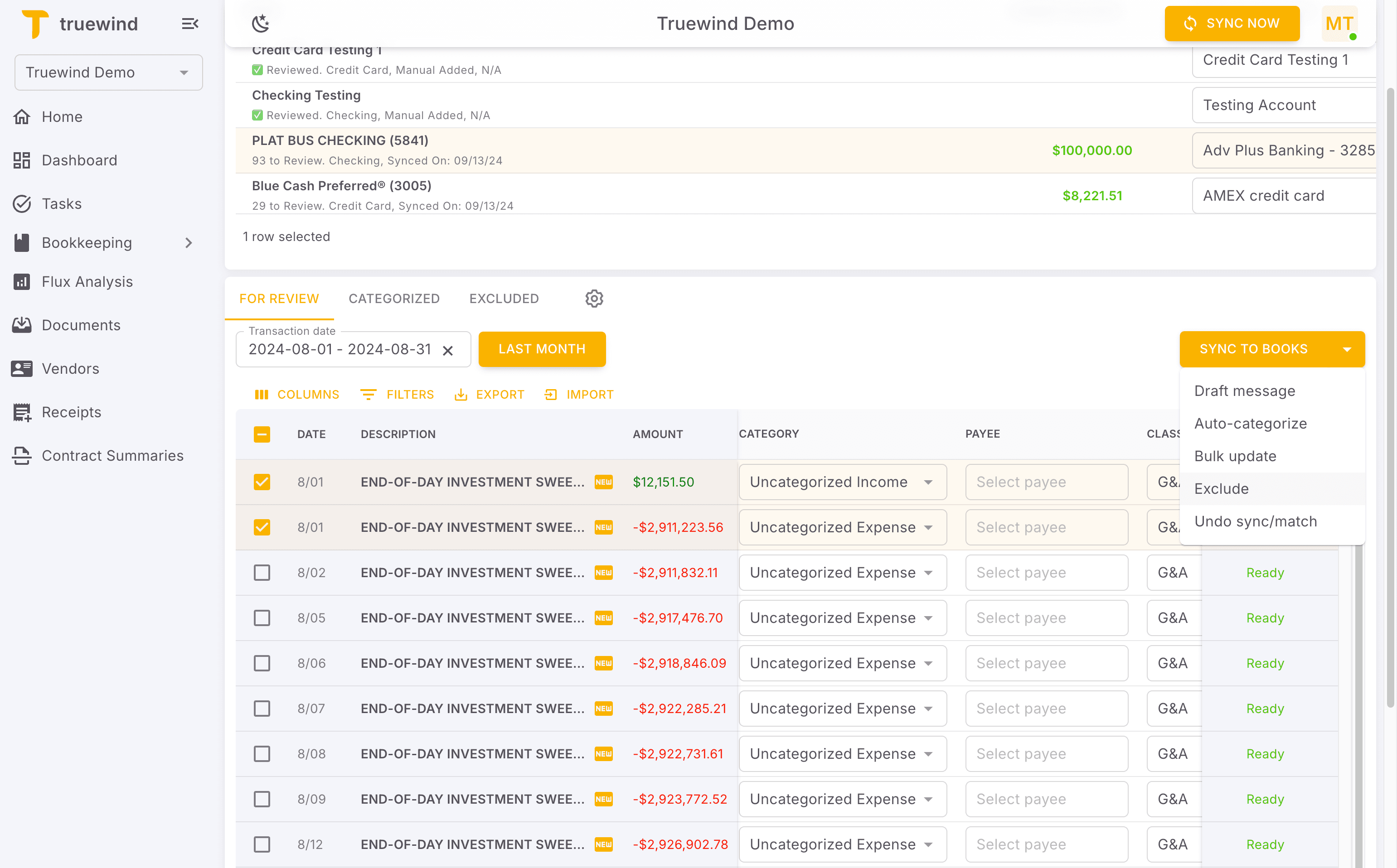 Screenshot showing Click Exclude