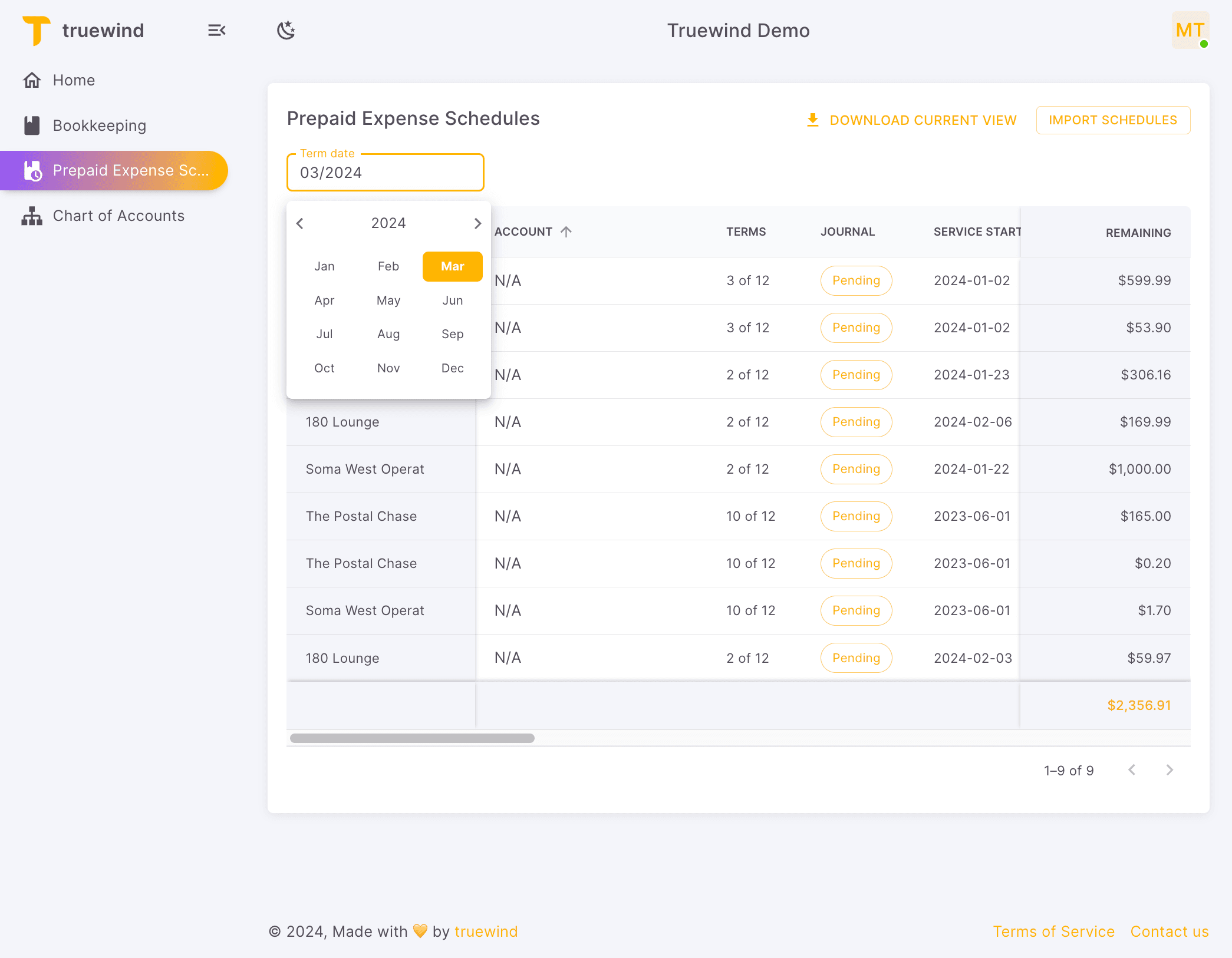 Screenshot showing Choose the Month you are looking for