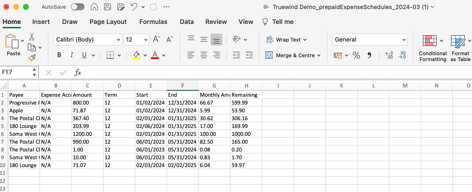 Screenshot showing Review the schedule