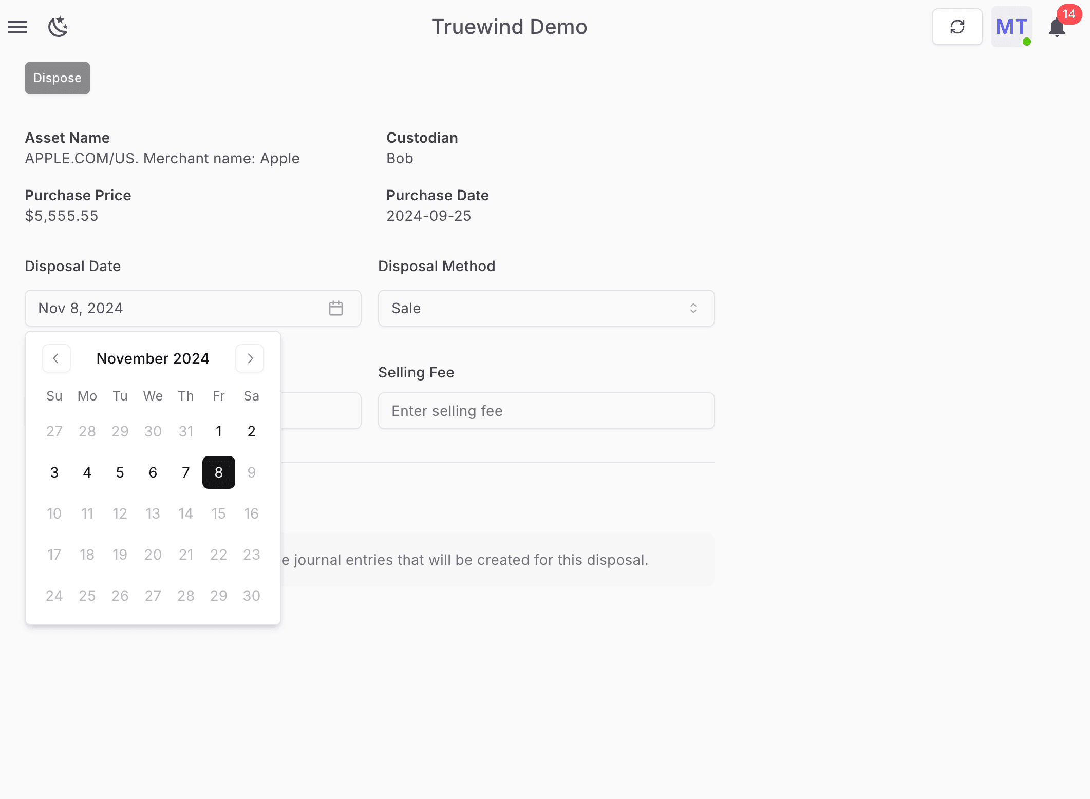 Screenshot showing Select 8