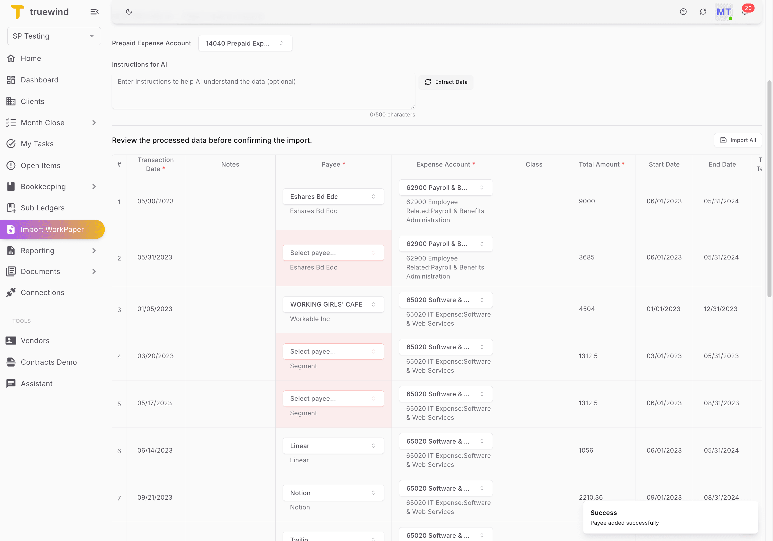 Screenshot showing Select Eshares Bd Edc…