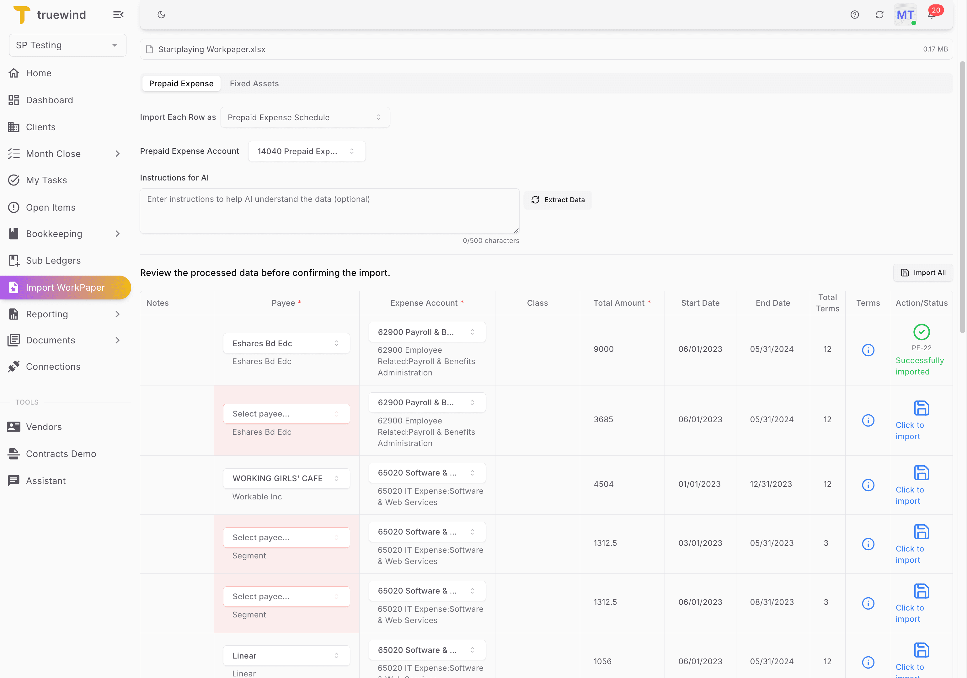 Screenshot showing Review the schedule