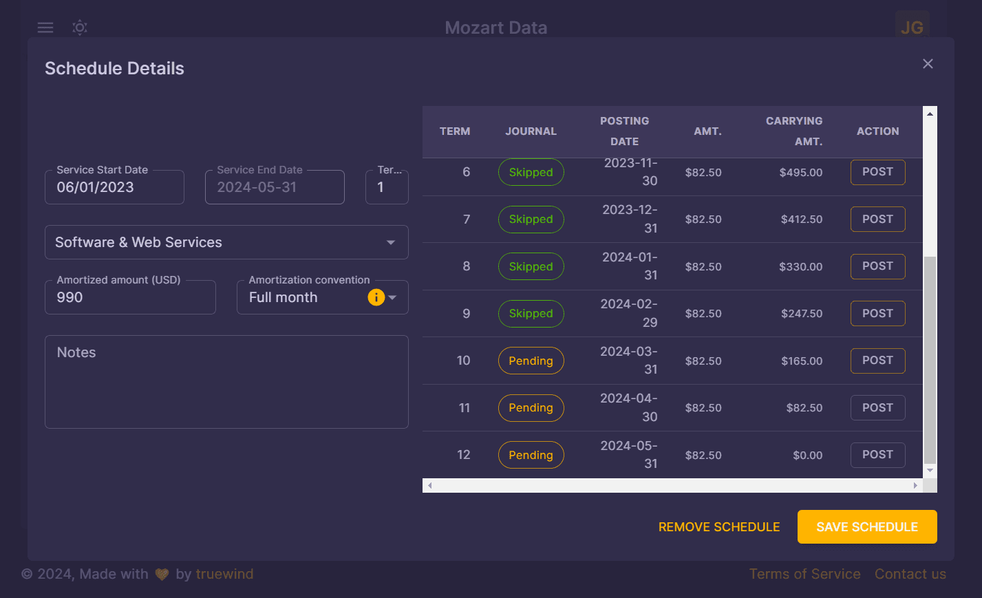 Screenshot showing Review the journal entry
