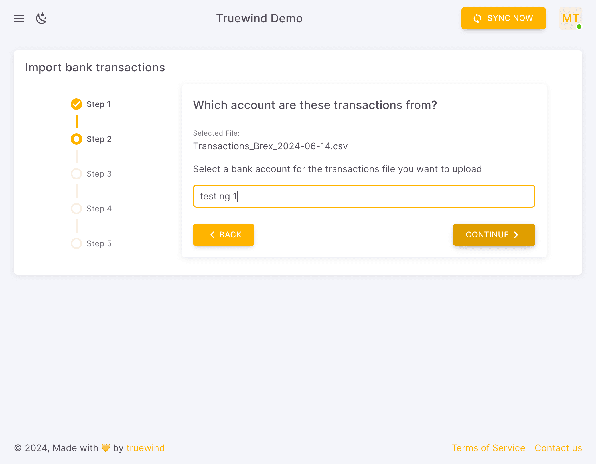 Screenshot showing Click CONTINUE