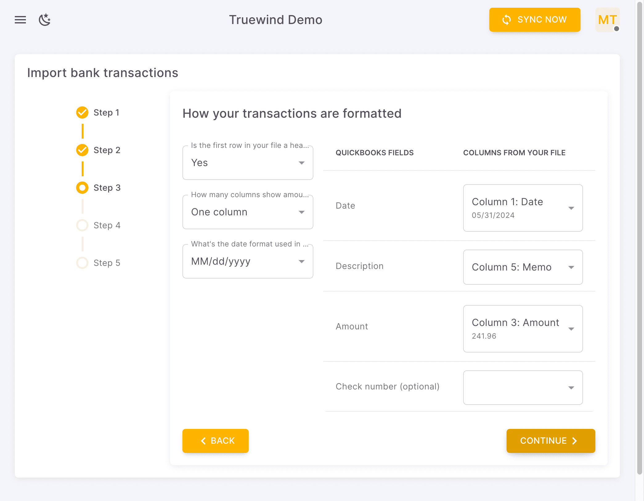 Screenshot showing Click CONTINUE