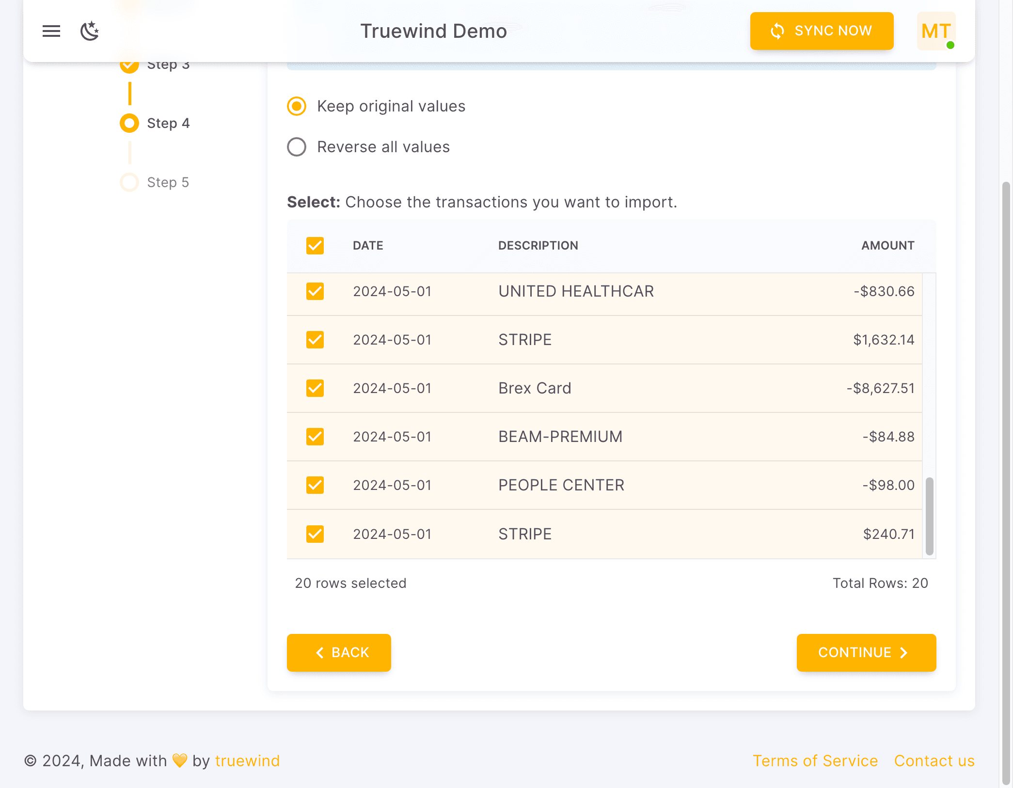 Screenshot showing Click CONTINUE