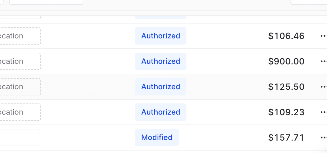 Screenshot showing a modified Ledger Feed transaction status.