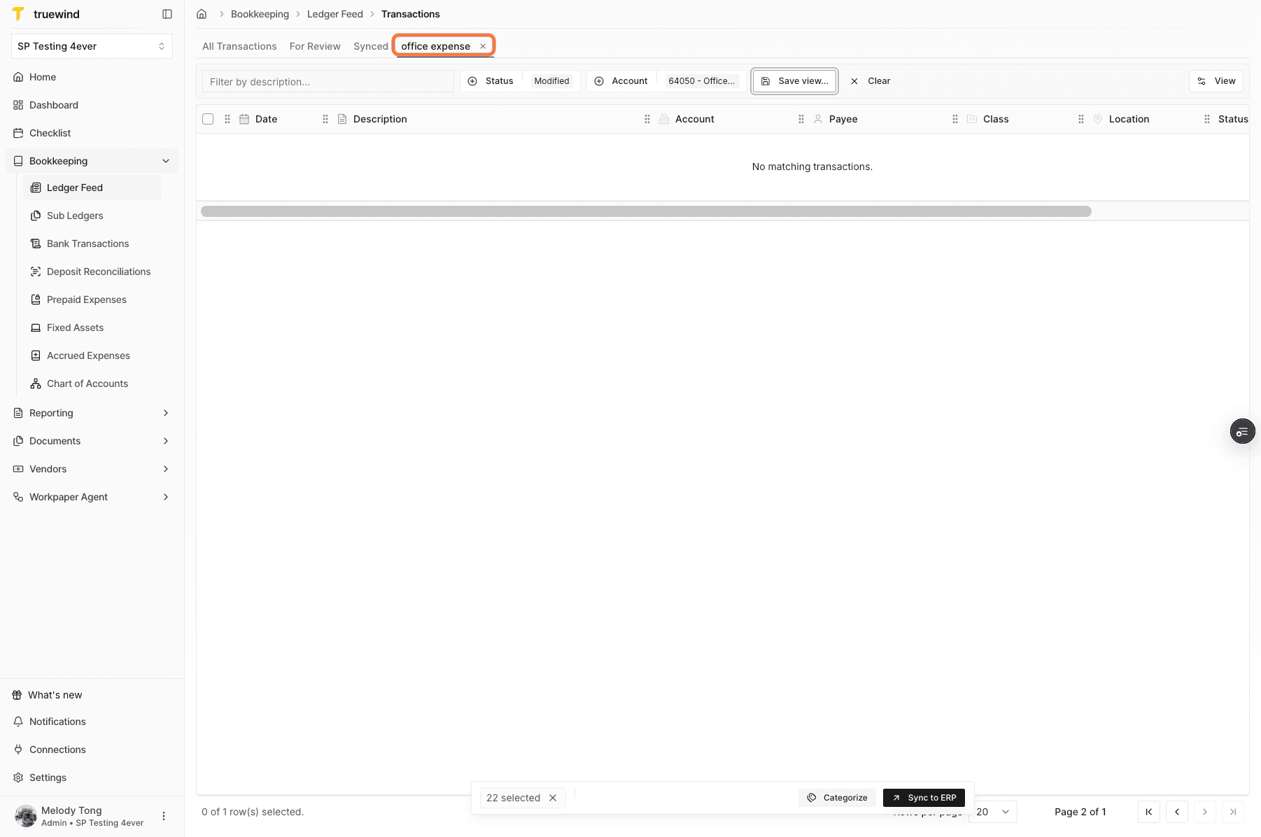 Screenshot showing a newly created Ledger Feed tab.