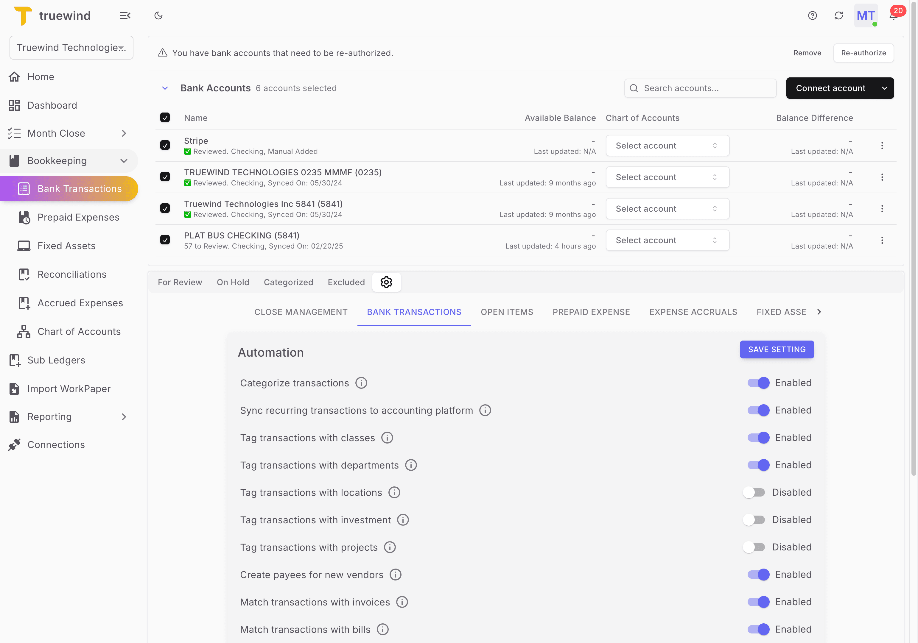 Screenshot showing Click BANK TRANSACTIONS