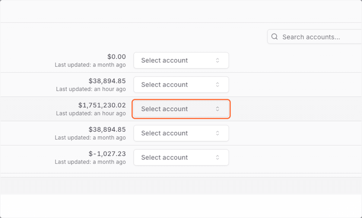 Screenshot showing Click Select account