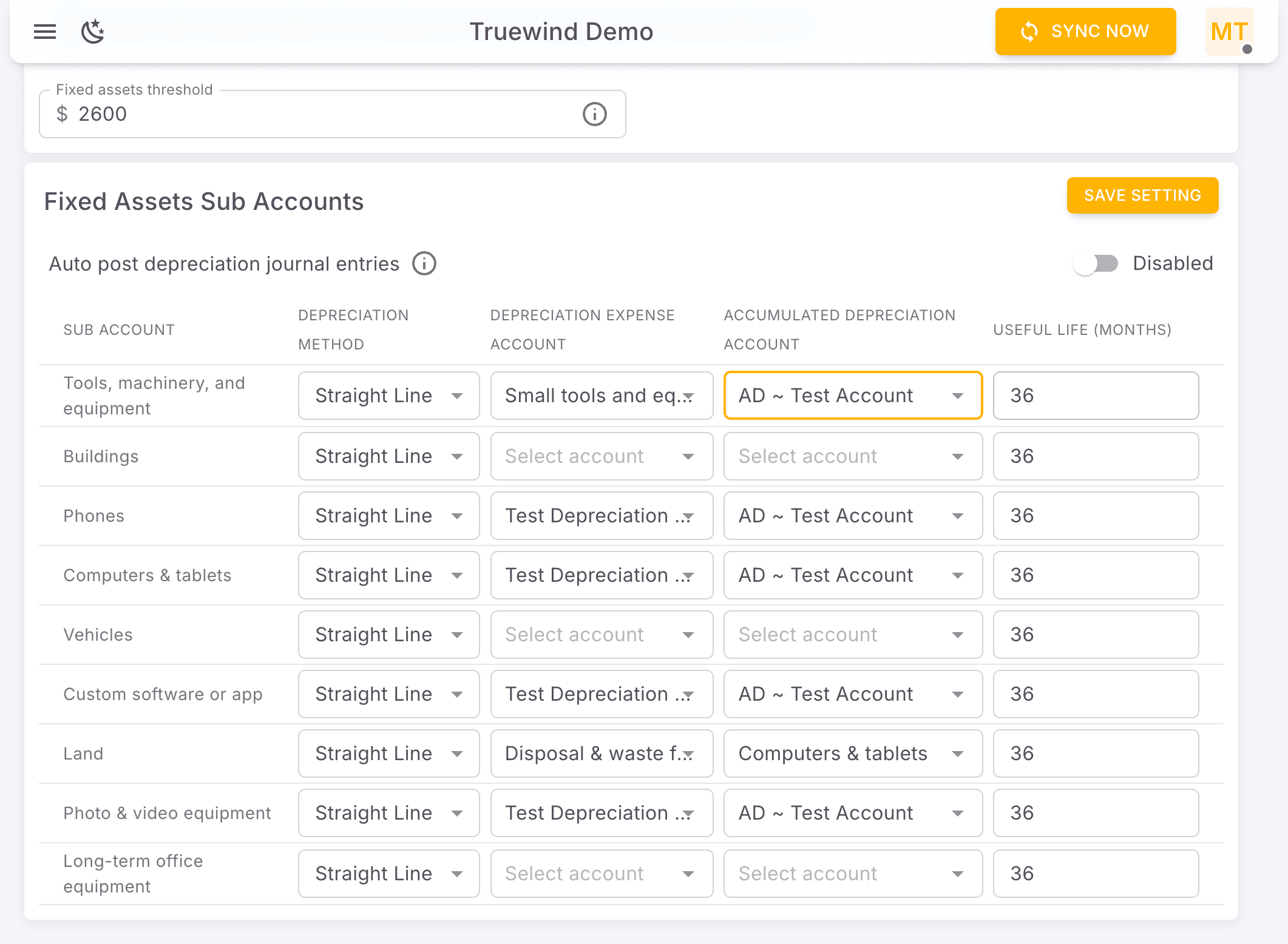 Screenshot showing Enter Useful Life